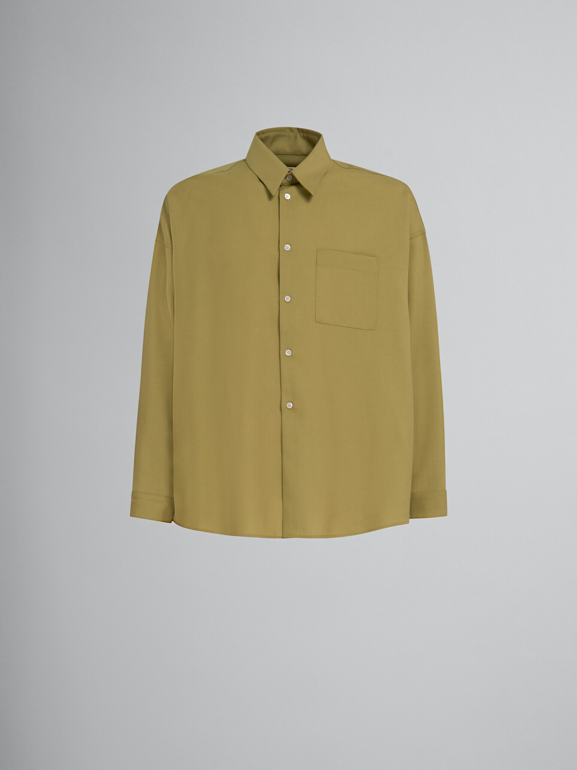 Green tropical wool long-sleeved shirt | Marni