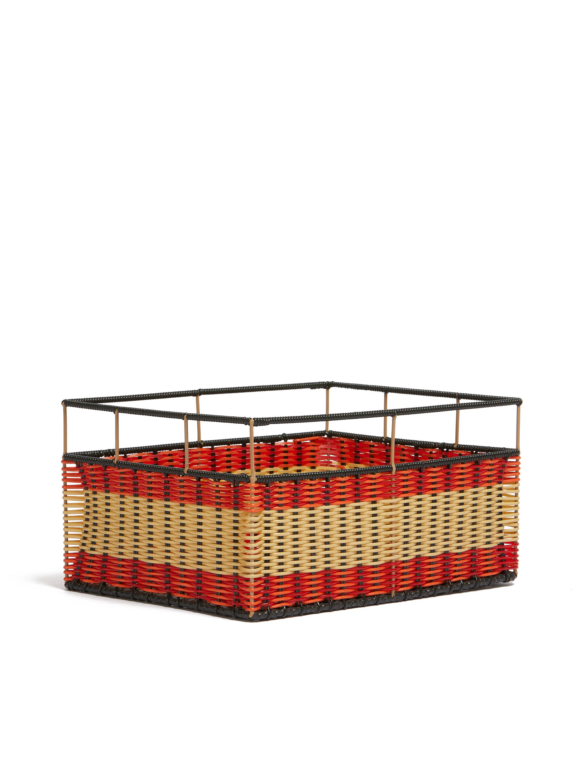 Orange and red Marni Market rectangular storage basket | Marni