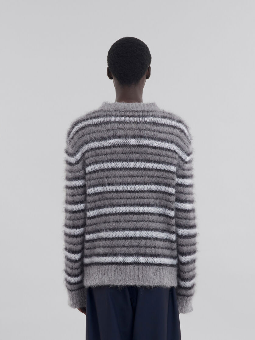 Girocollo grigio in mohair a righe - Pullover - Image 3