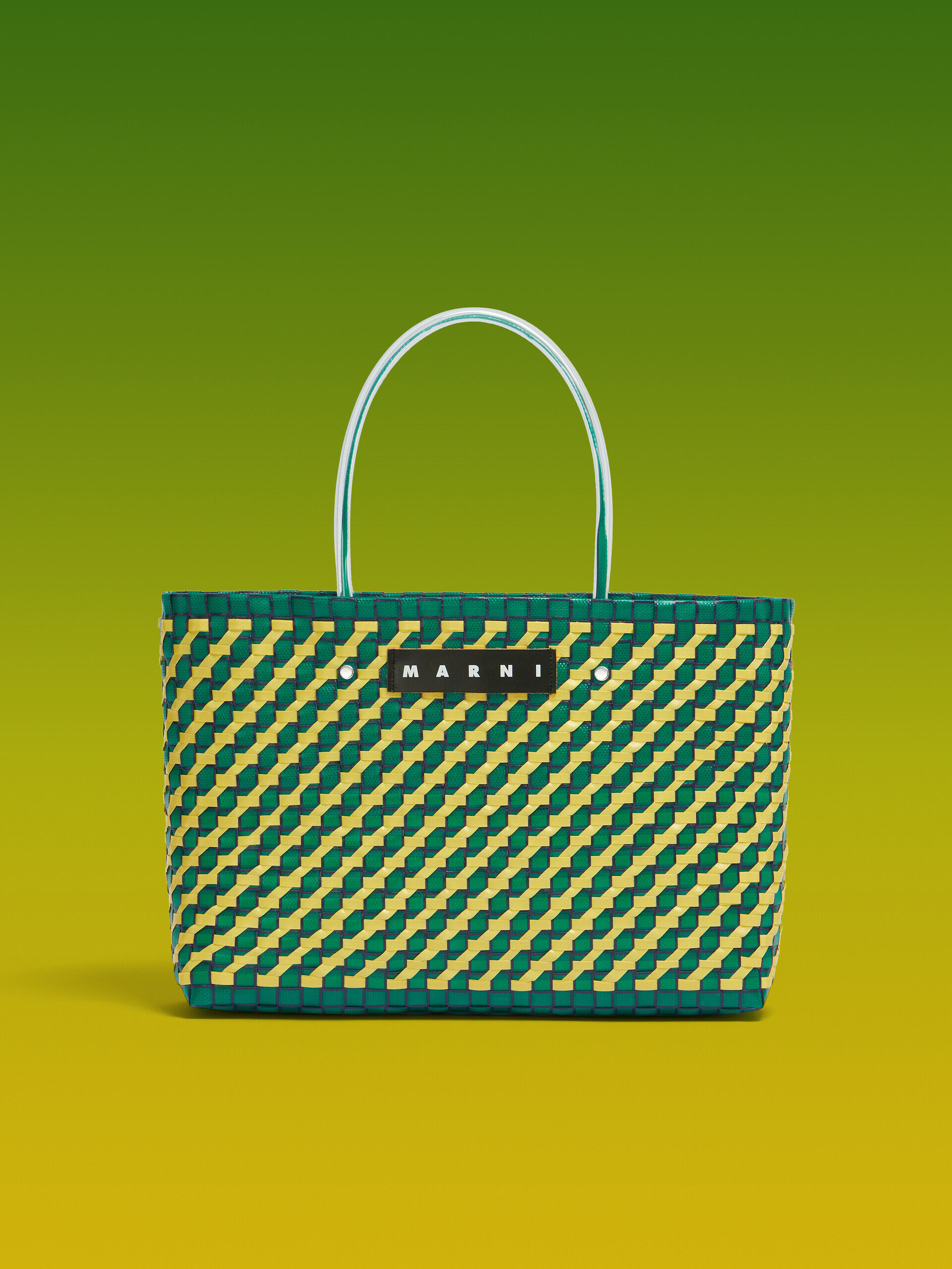 Green diagonal MARNI MARKET tote bag | Marni