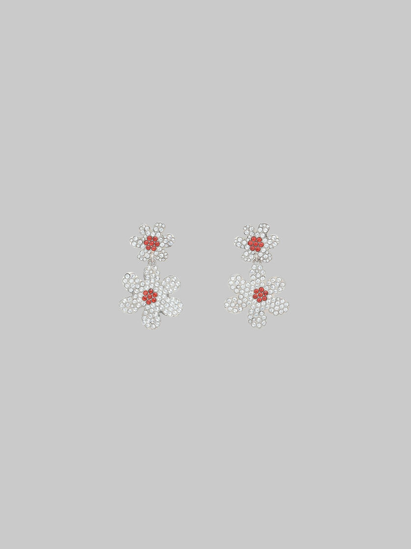 Daisy drop earrings with pavé rhinestones - Earrings - Image 1