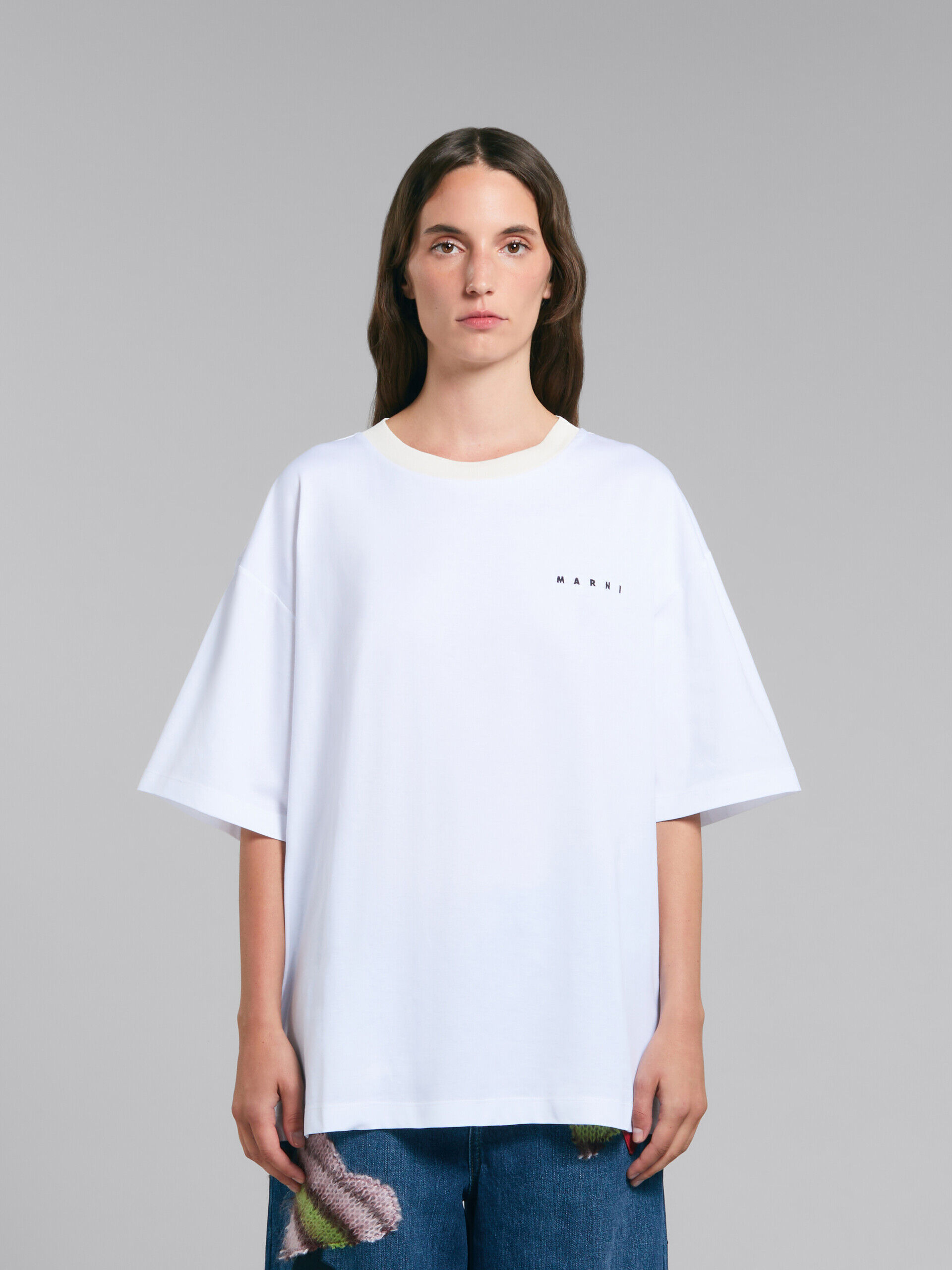 White T-shirt with hearts print | Marni