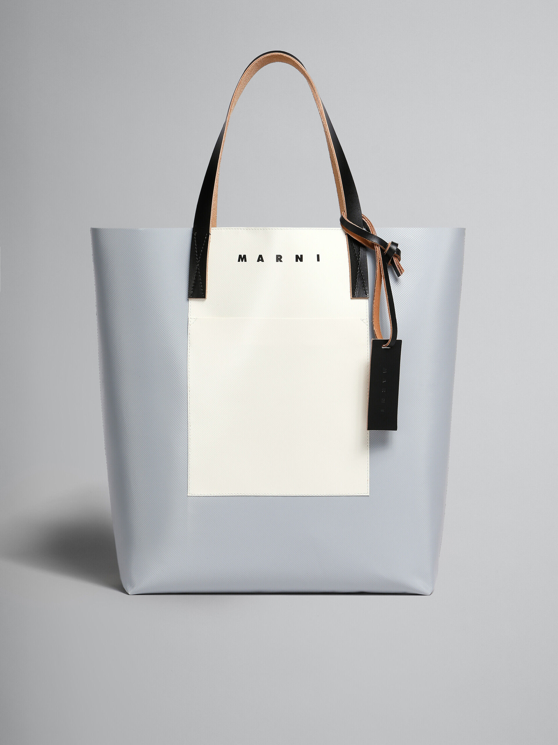 Tribeca Shopping Bag in silver and beige | Marni