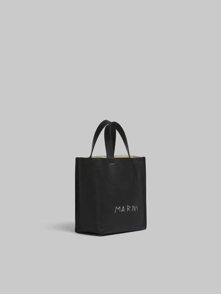 Museo Soft bag Mini in pelle bianca e marrone con impunture Marni - Borse shopping - Image 6