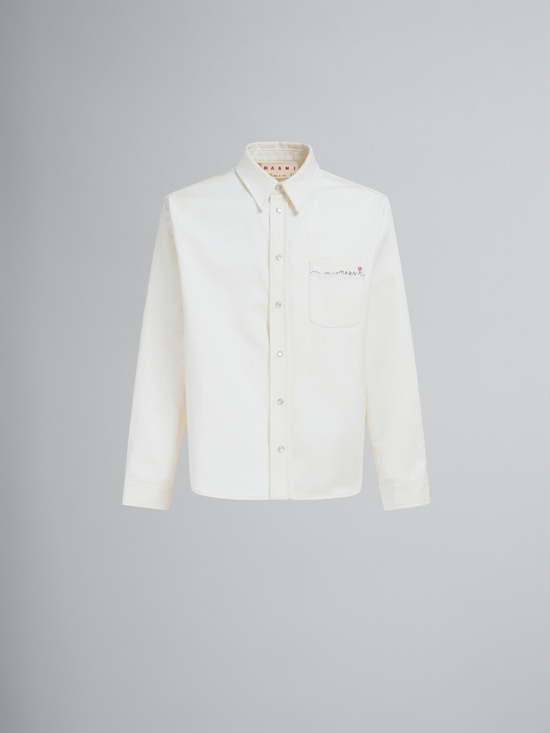 ホワイト ドリル製シャツ、マルニメンディング | Marni