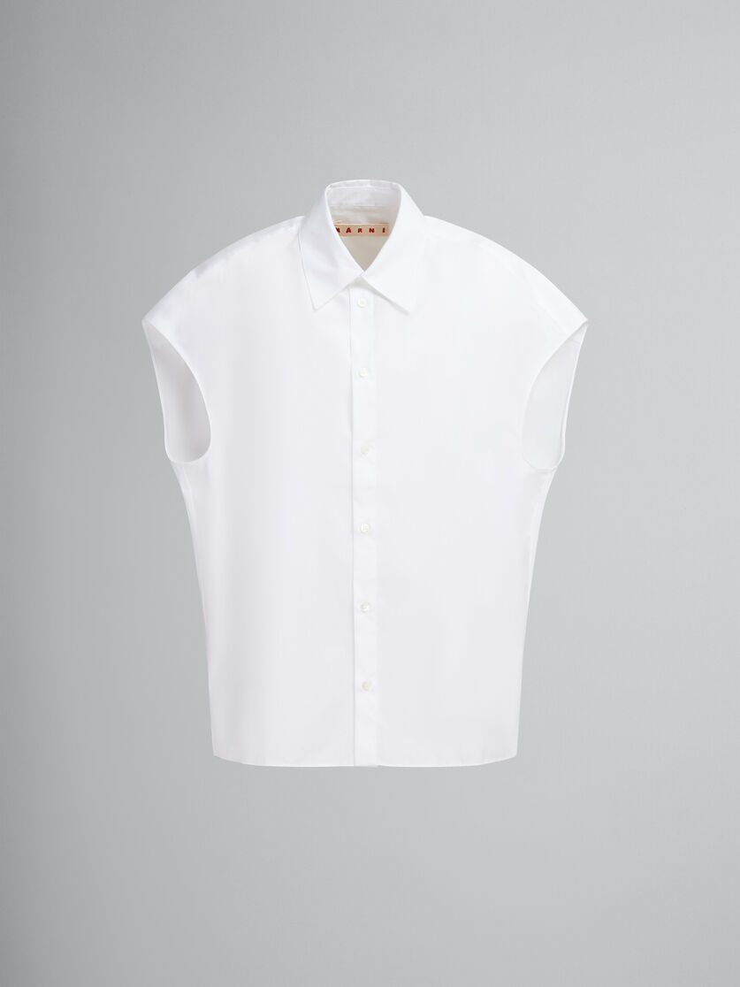 Camicia cocoon in popeline bianco - Camicie - Image 1