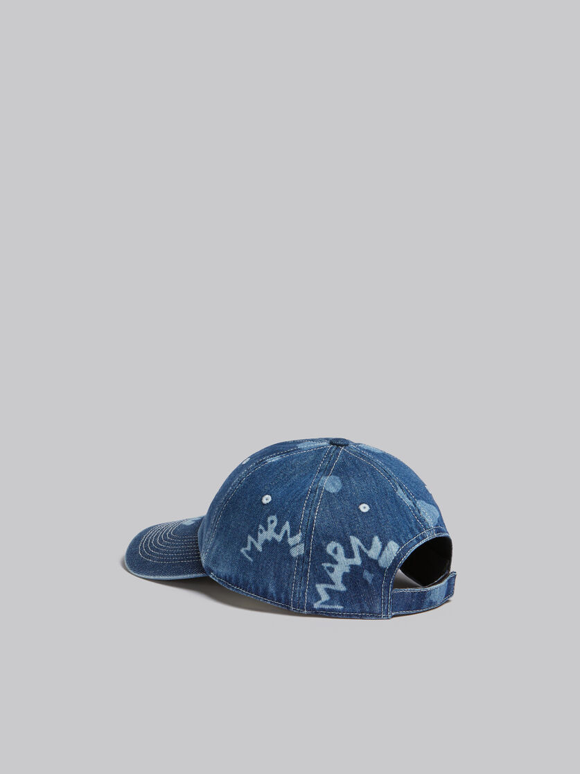 Blue Marni Dripping Marni denim cap with | print baseball