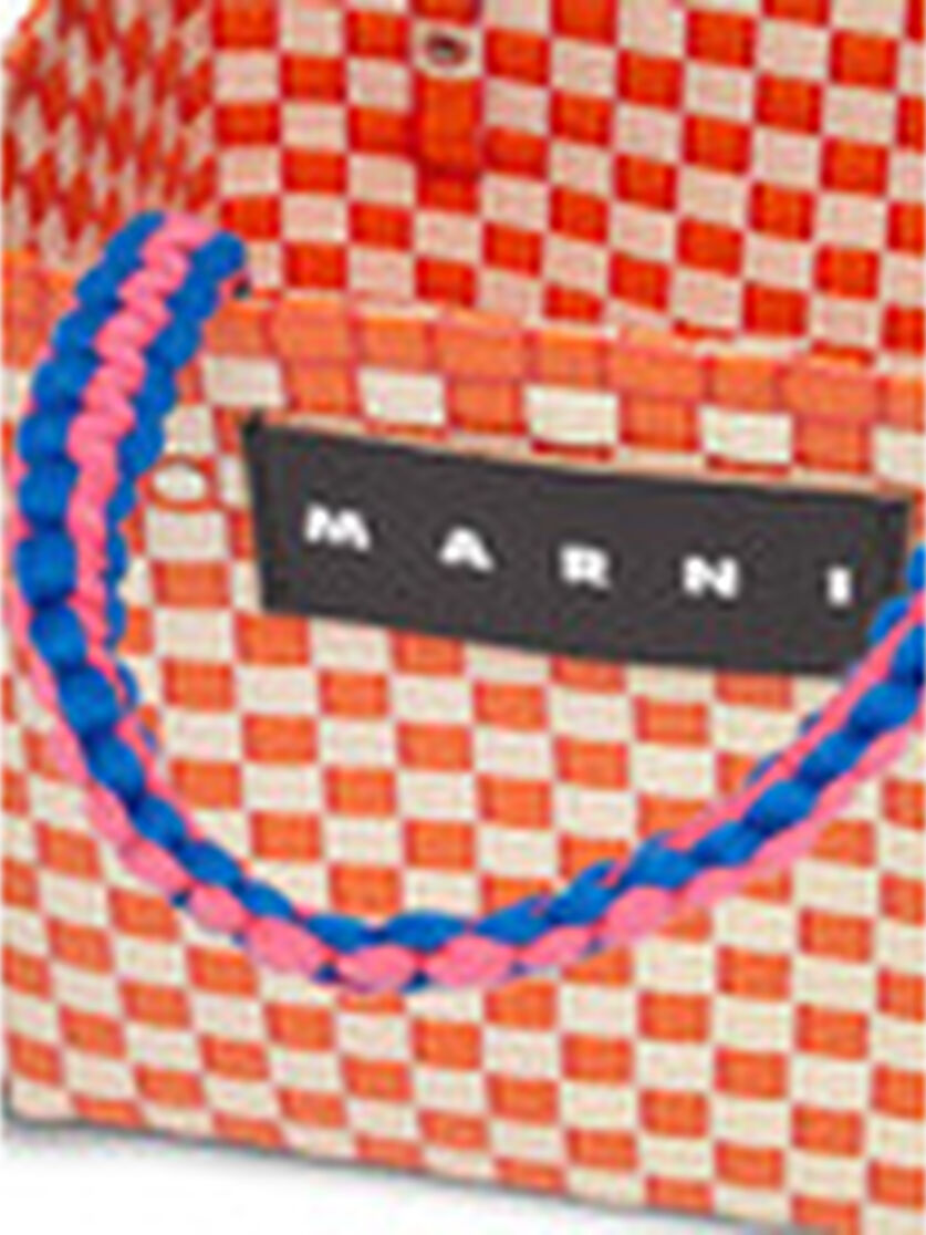 MARNI MARKET BASKET bag in light blue square woven material - Bags - Image 5