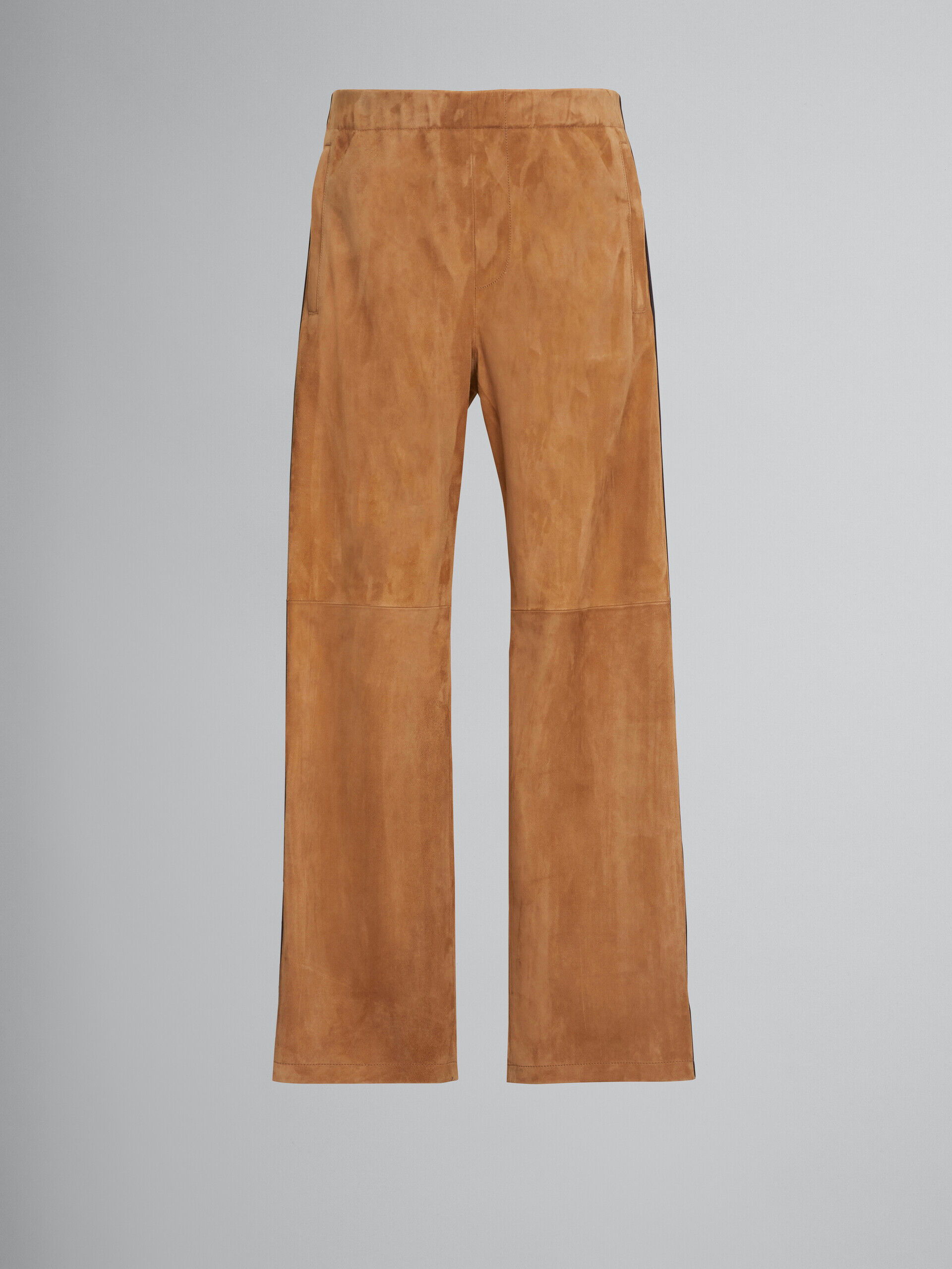 Vintage Brown Whipstitched Suede Pants 30W  Black Shag Vintage