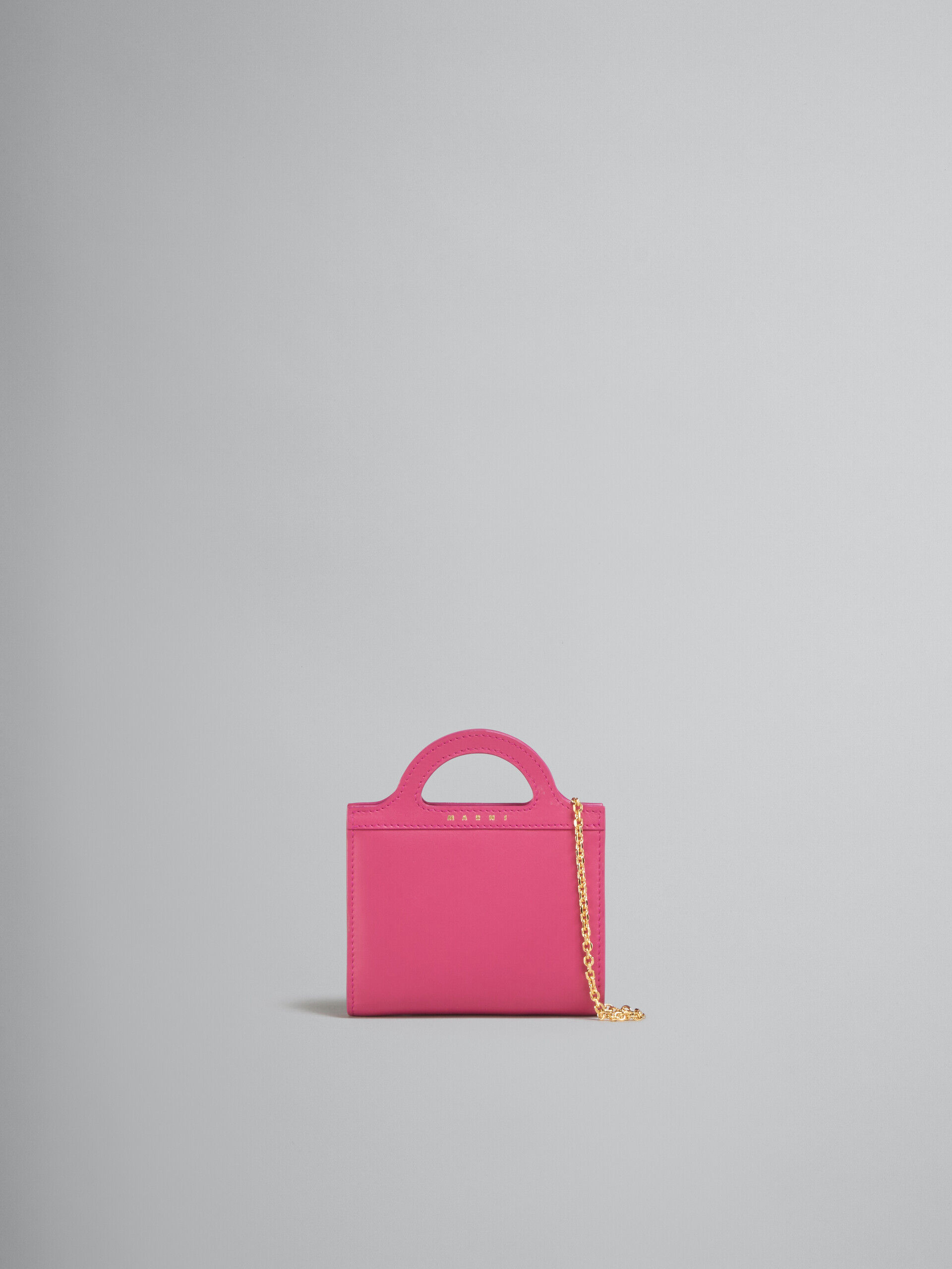 Pink leather Tropicalia wallet with chain strap | Marni