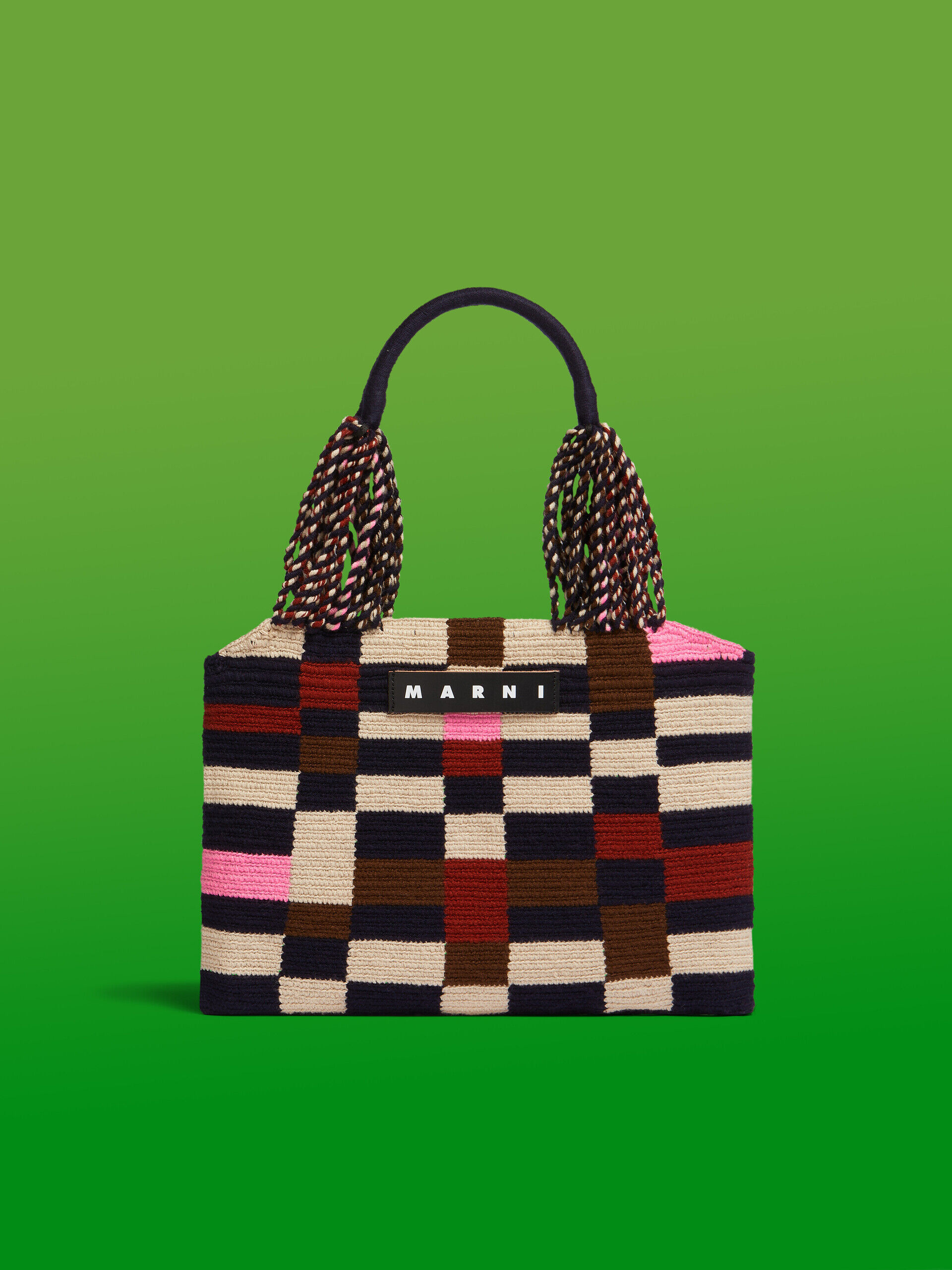 Colour-block intarsia MARNI MARKET tech wool bag | Marni