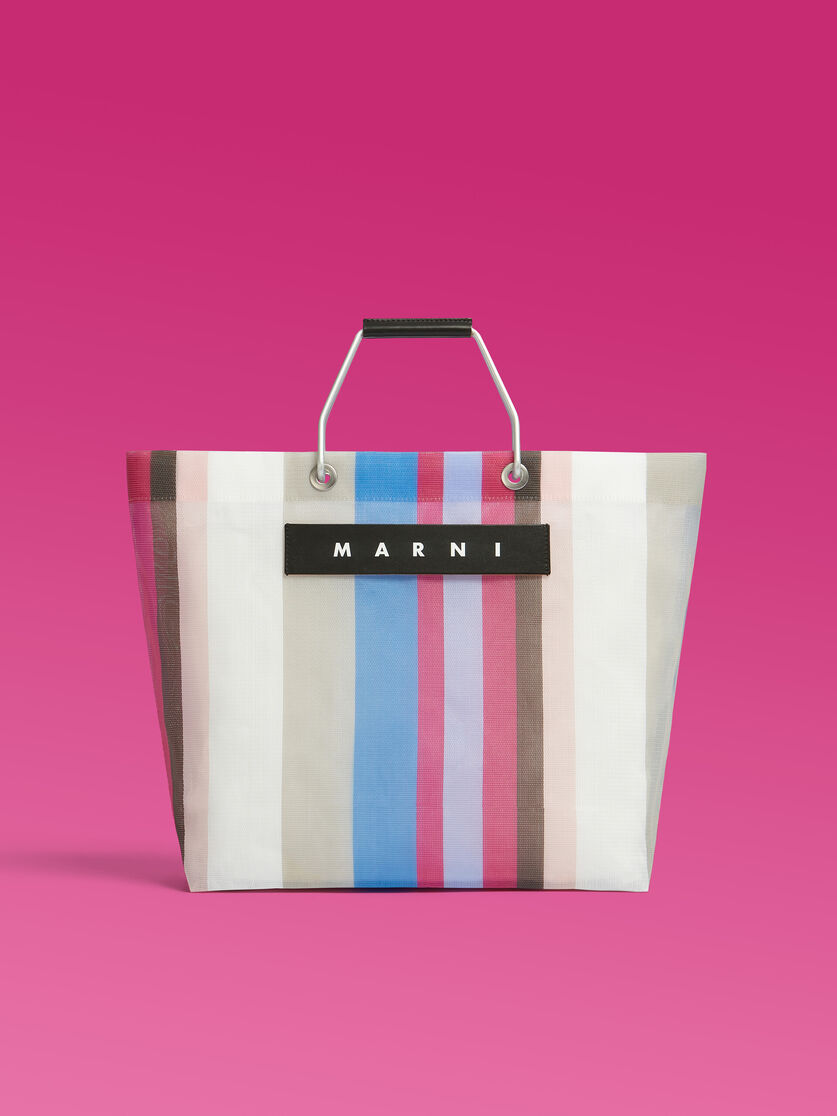 イリュージョンブルー MARNI MARKET STRIPE BAG - ショッピングバッグ - Image 1