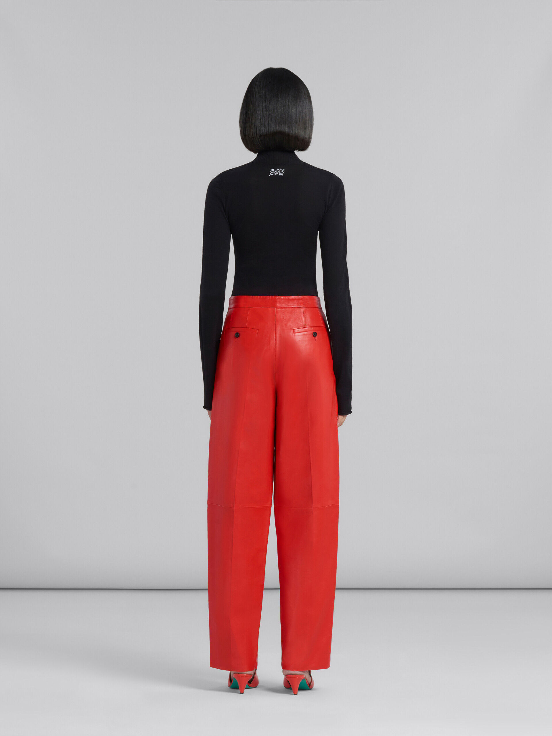Victoria Beckham Womens Tailoring | Zip Detail Tailored Trouser Navy/Red «  MUSEE-OLERON