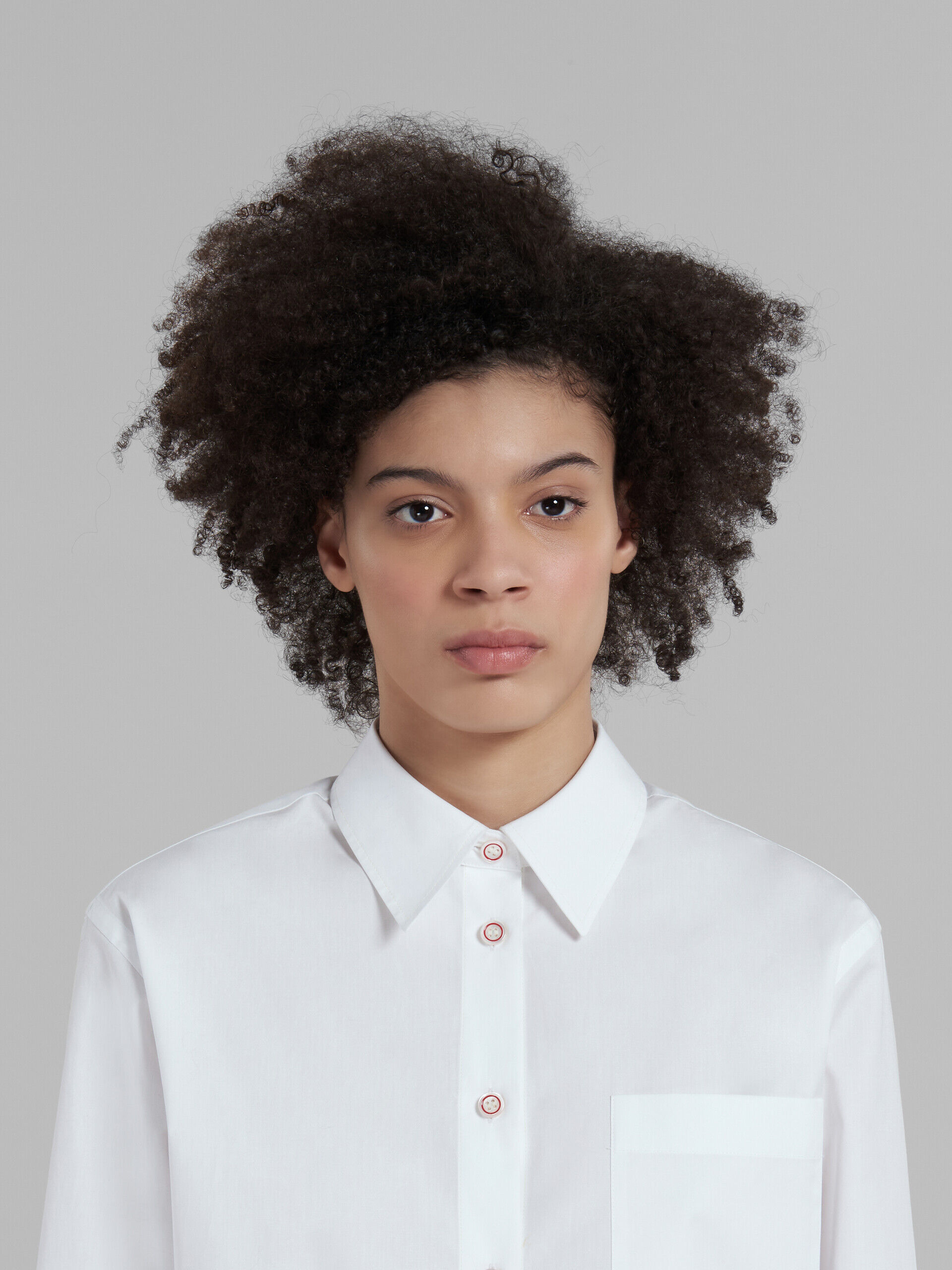 ホワイト オーガニックポプリン クロップドシャツ | Marni