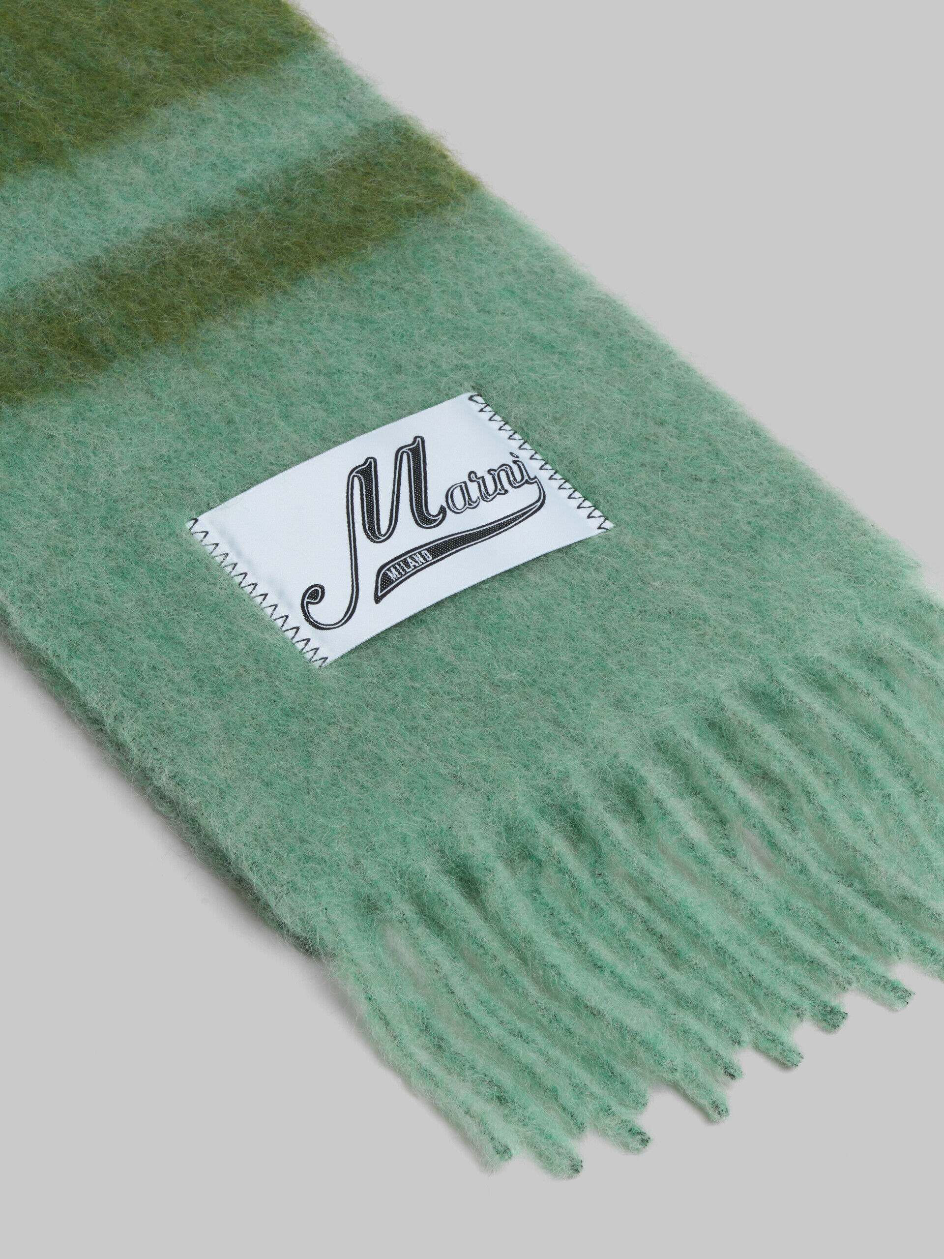 グリーン ストライプ アルパカ・モヘア製 スカーフ | Marni