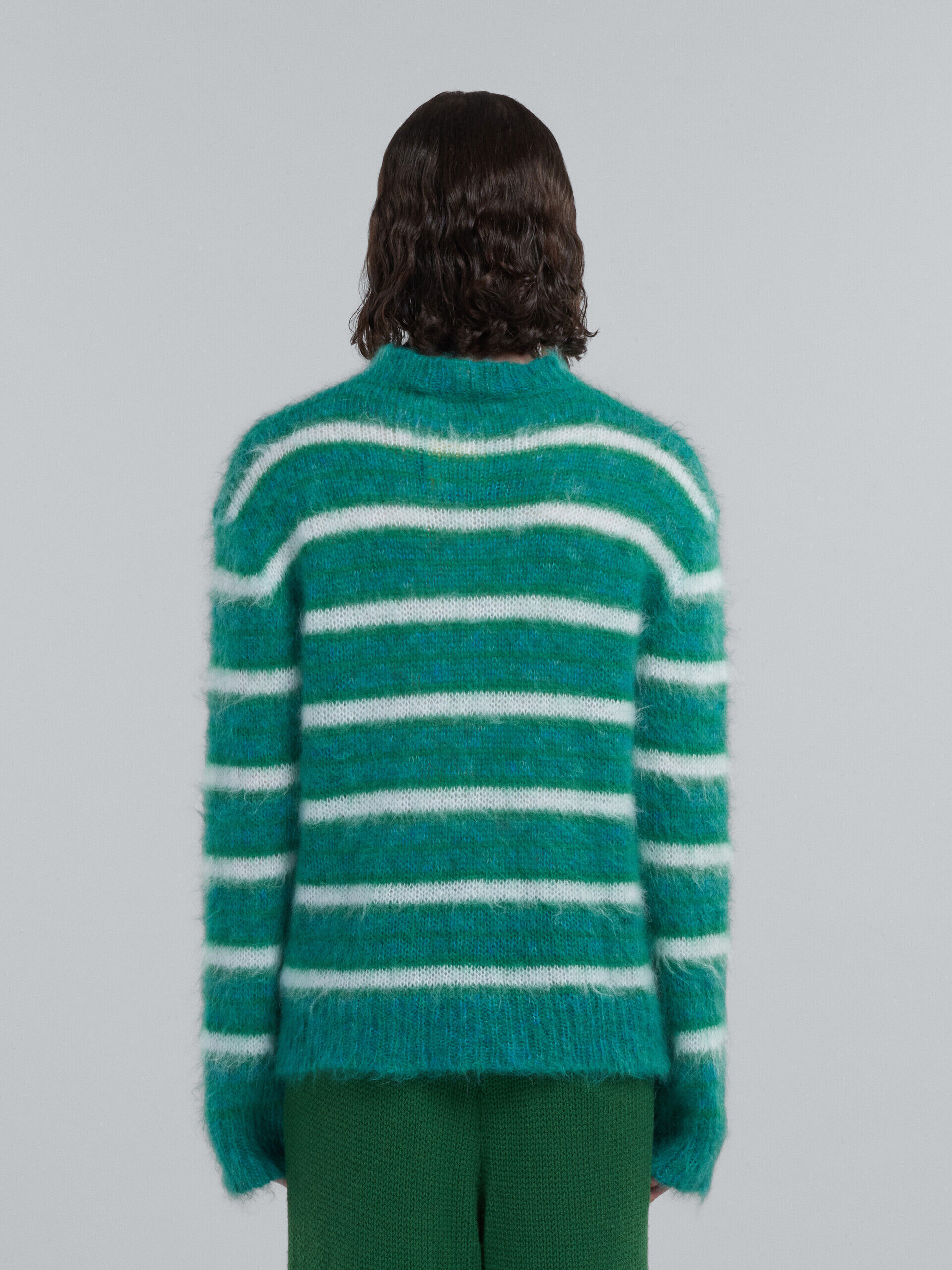 Turquoise striped mohair sweater | Marni