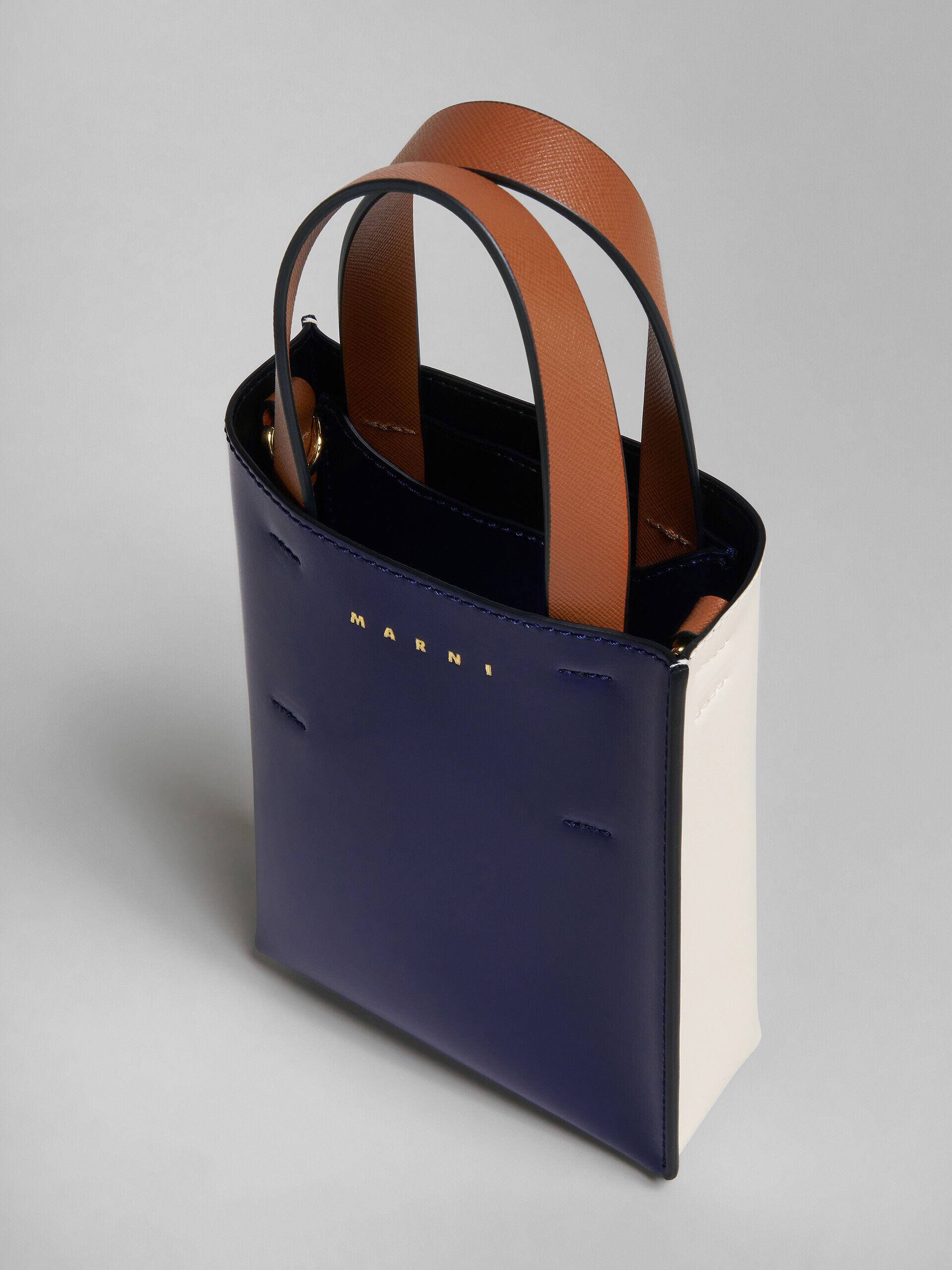 MUSEO nano bag in blue and white leather | Marni