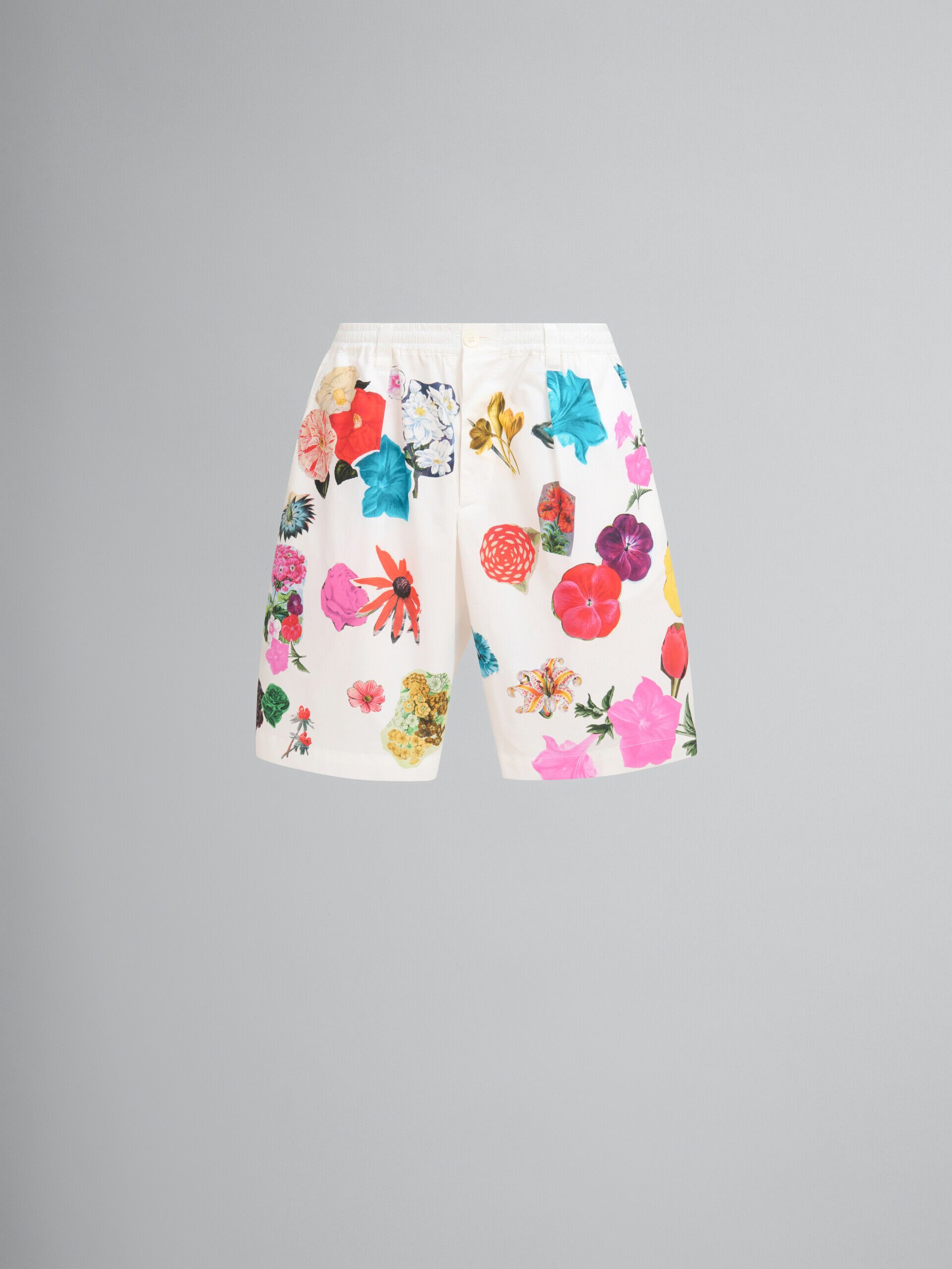 Flower Print Cotton Shorts