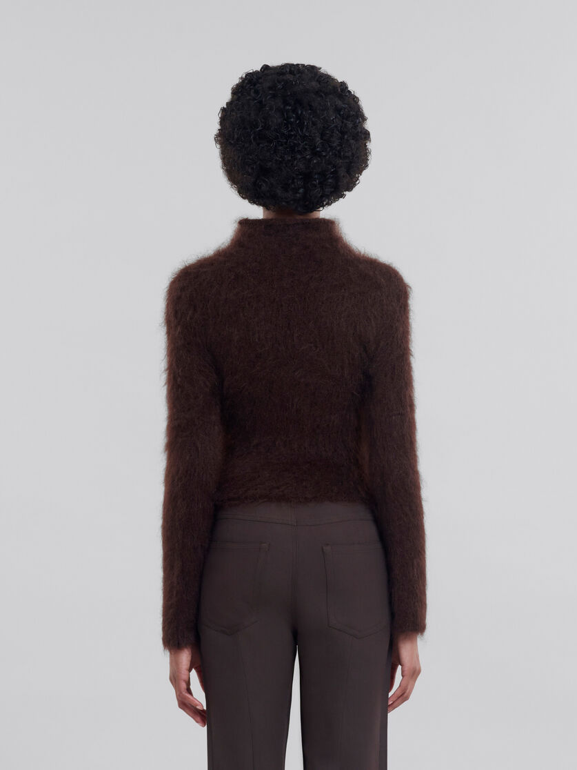 Dolcevita in mohair spazzolato marrone - Pullover - Image 3