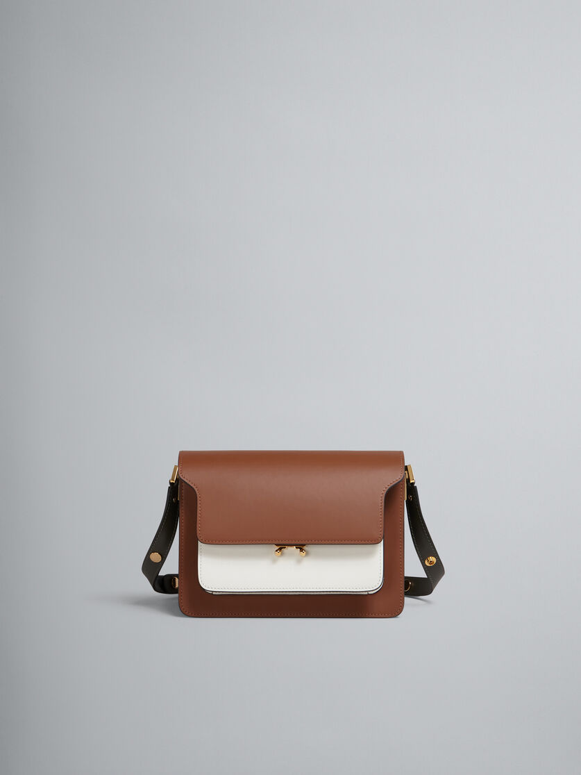 Trunk Leather Shoulder Bag in White - Marni