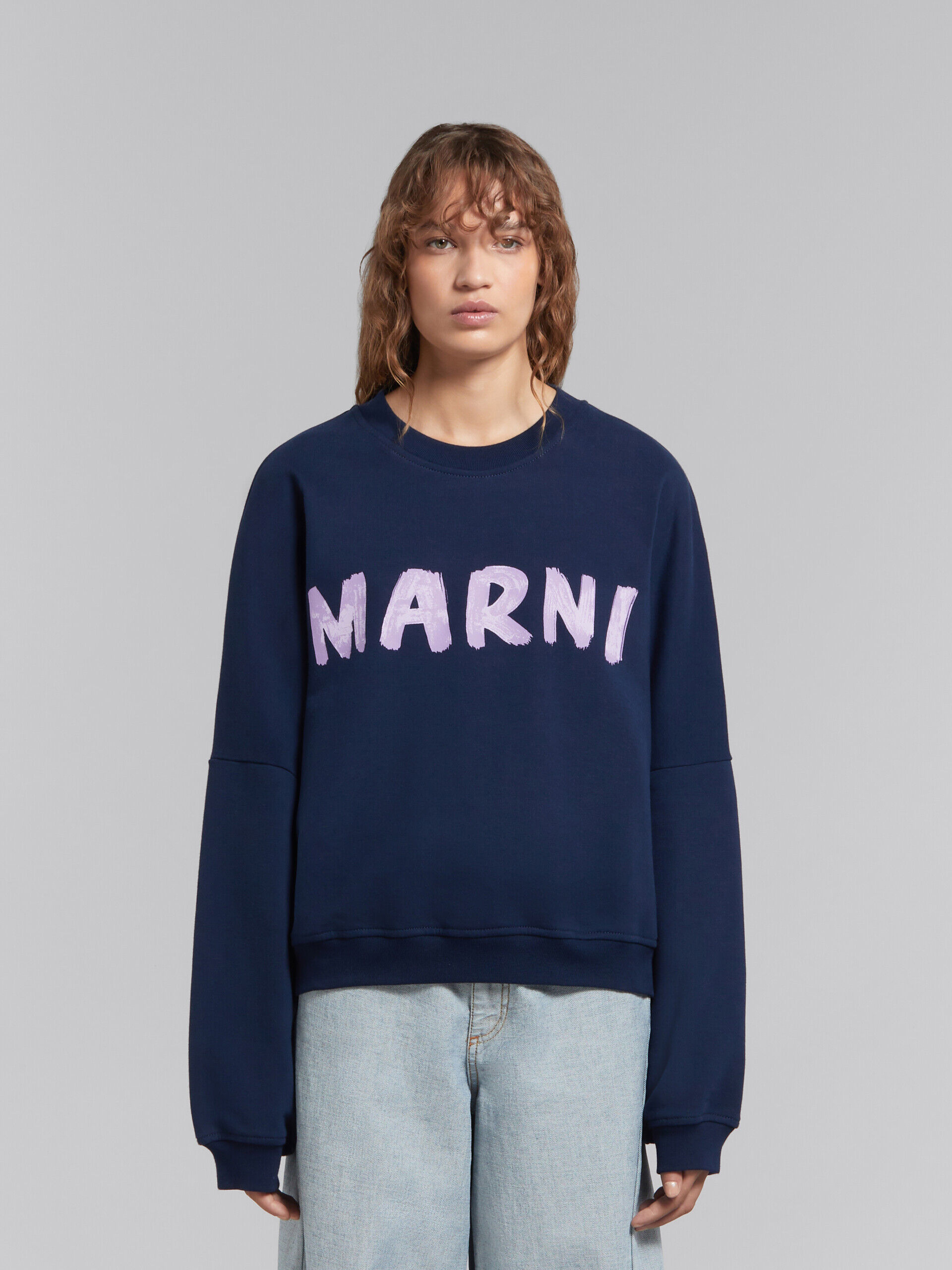 ブルー マルニプリント オーガニックコットン製スウェットシャツ | Marni