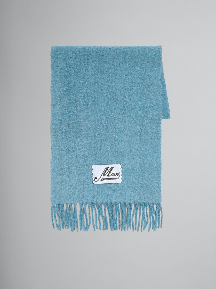 wool scarf blue