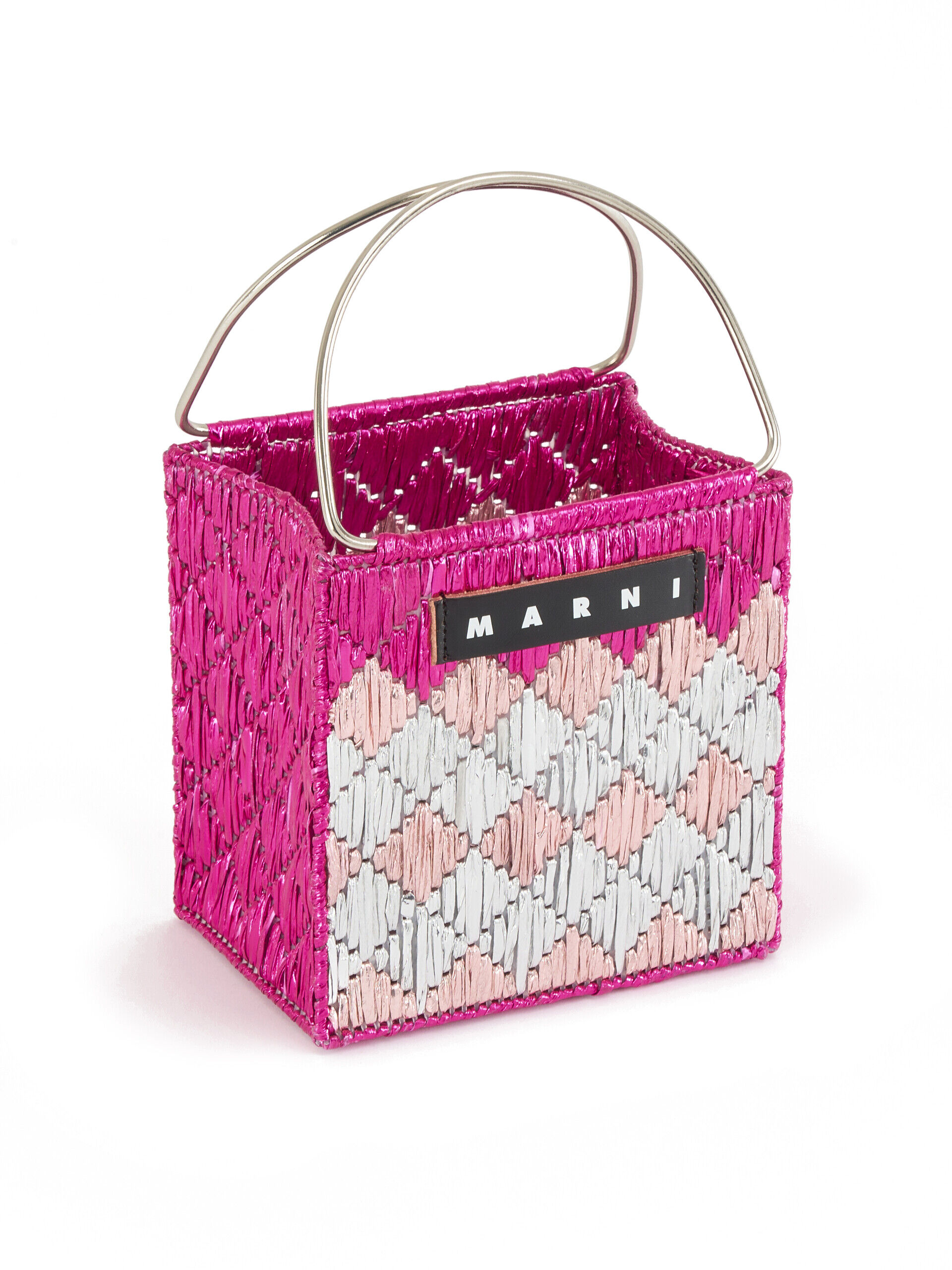 Metallic fuchsia rhombus MARNI MARKET MINI bag | Marni