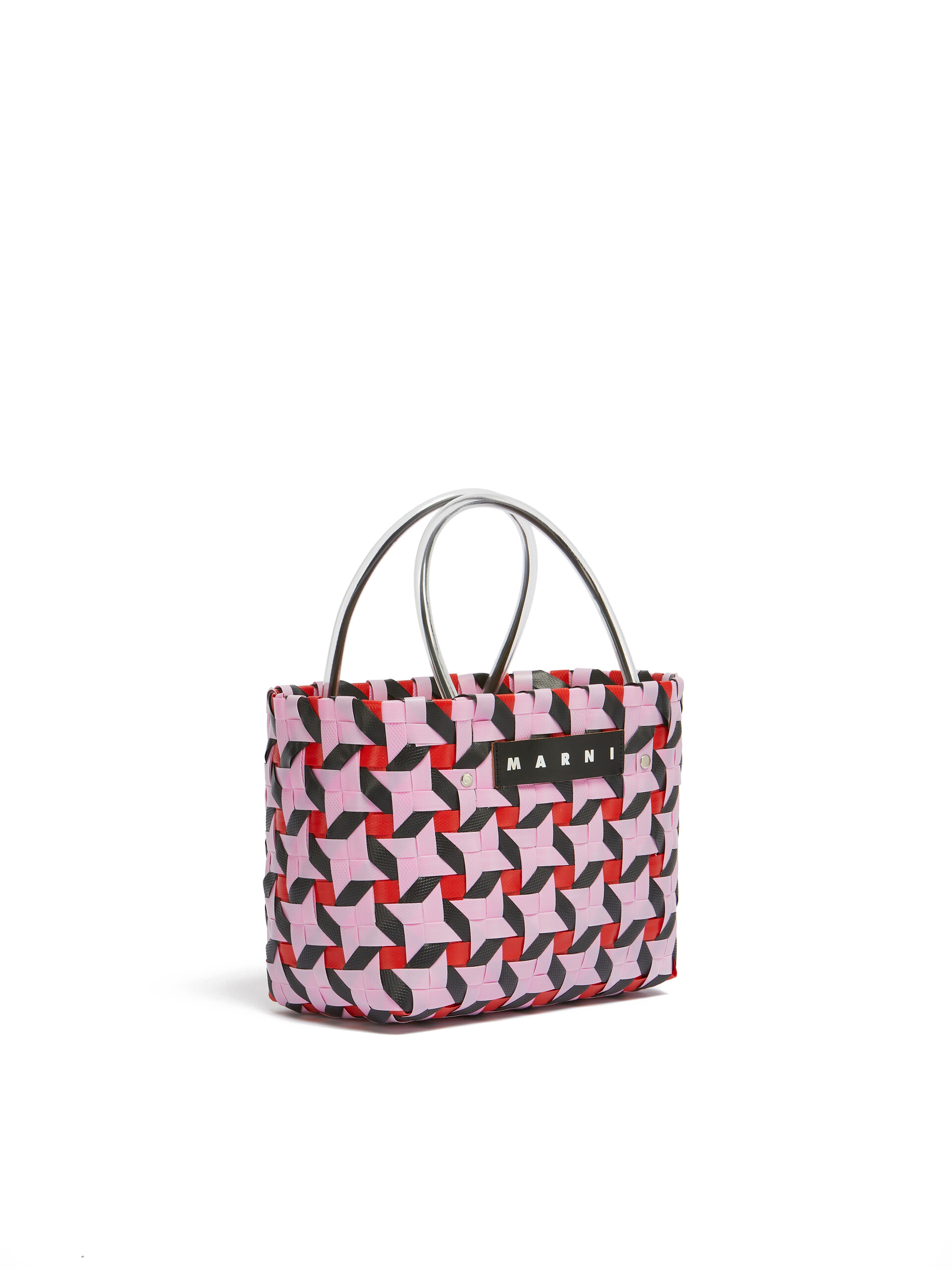 Borsa MARNI MARKET MINI BASKET in intrecciato rosa - Borse shopping - Image 2