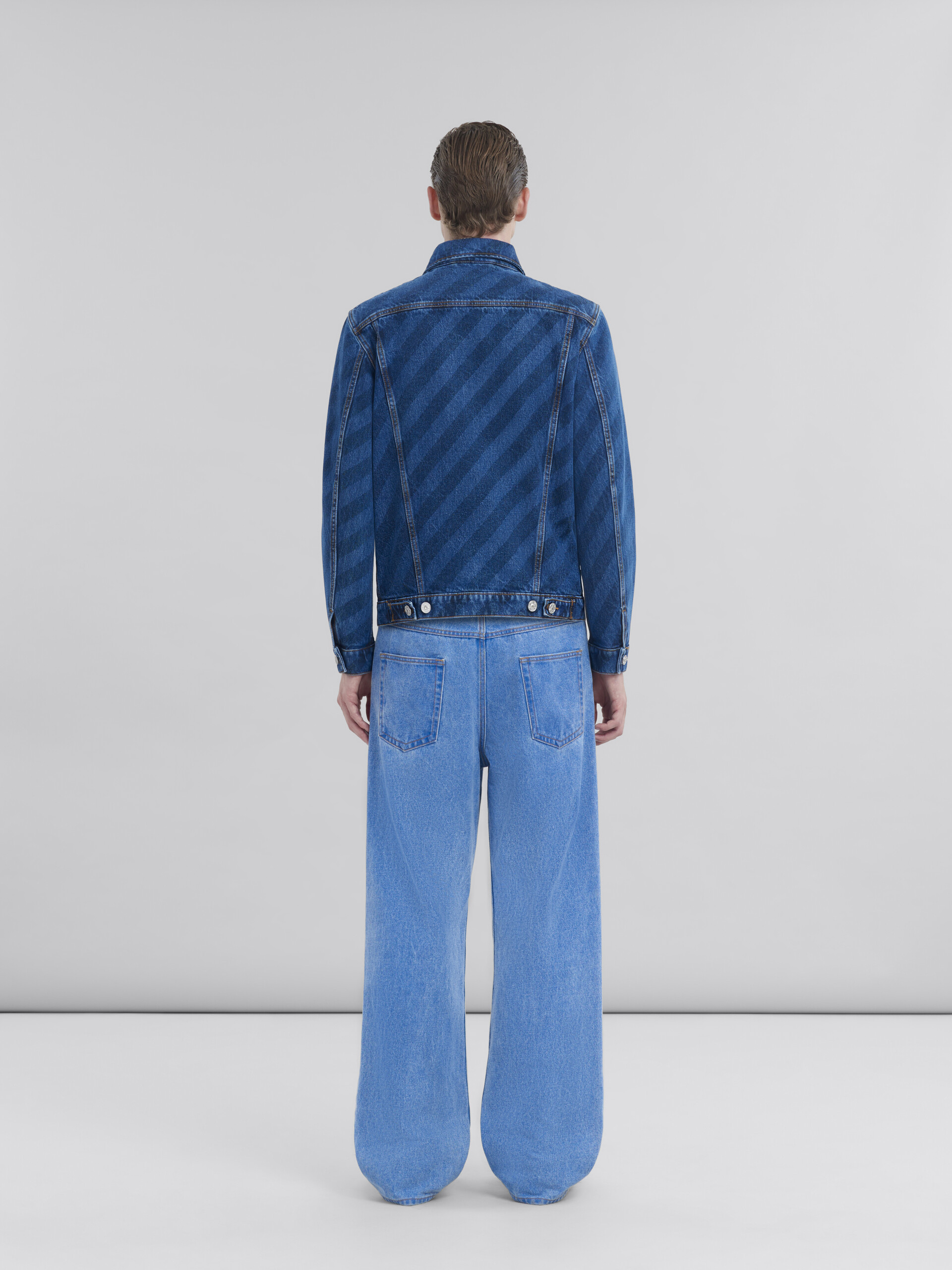 Giacca in denim blu a righe - Giacche - Image 3