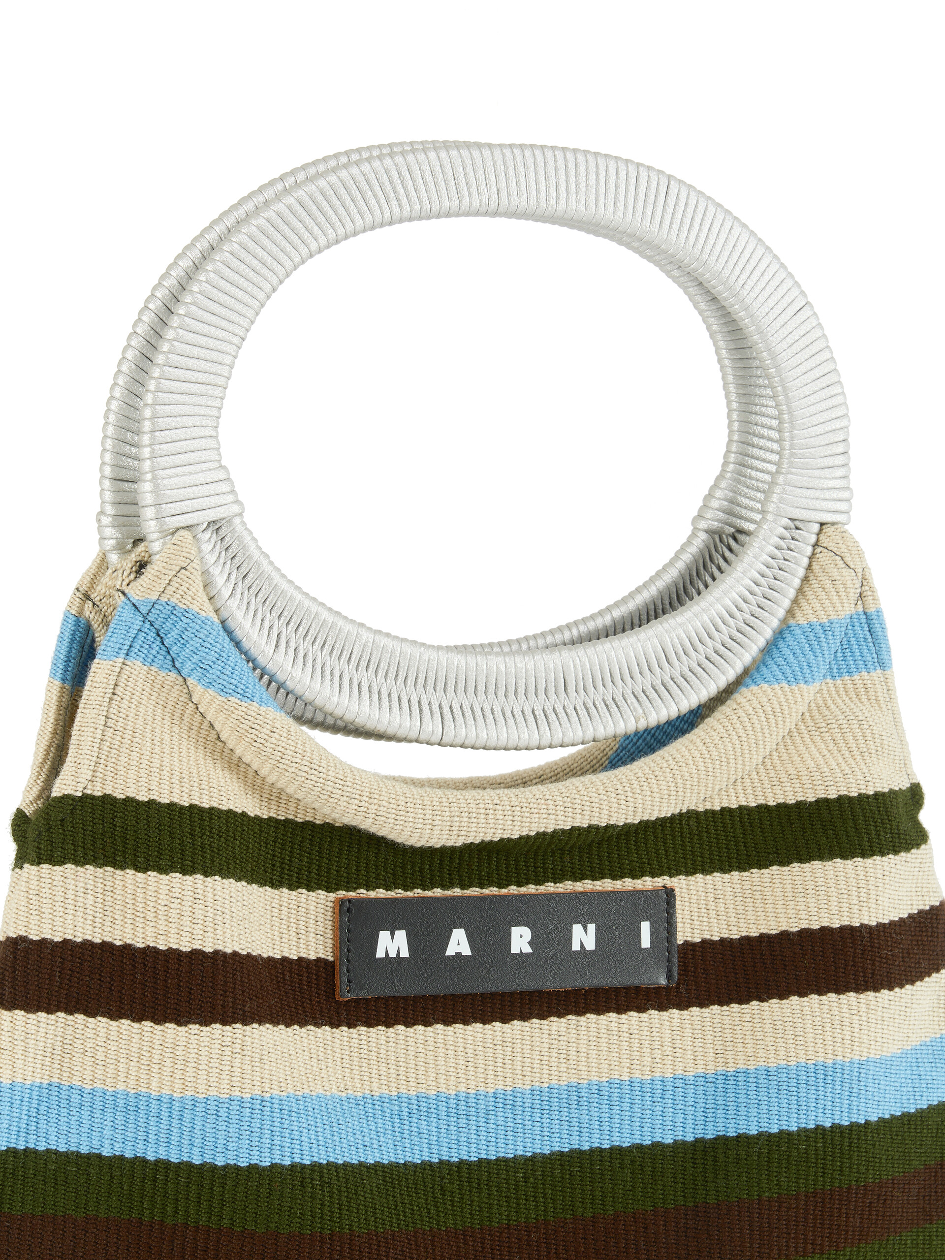 Borsa MARNI MARKET in cotone rigato multicolor - Borse - Image 4