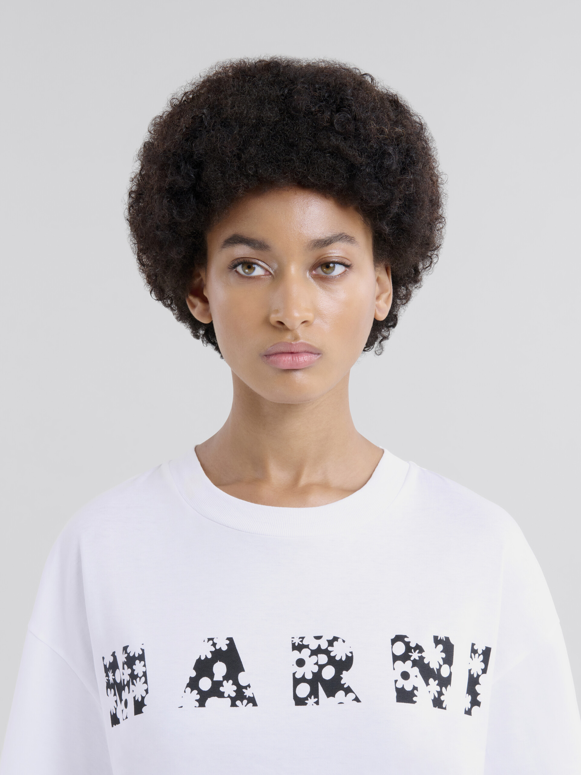 T-shirt in cotone con logo Marni Pop Fields indaco - T-shirt - Image 4