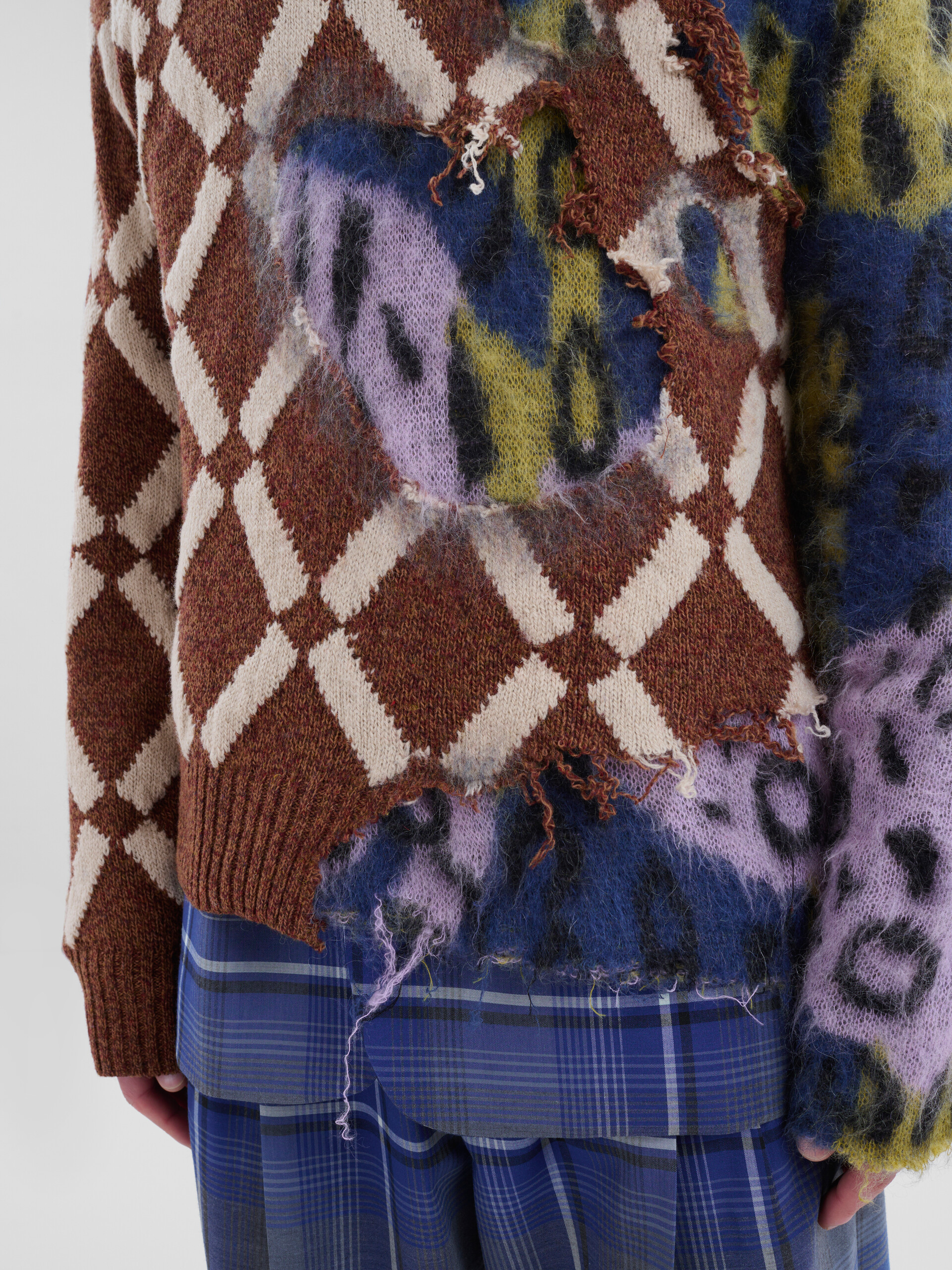 Maglione due-in-uno in lana-mohair con rombi multicolore - Pullover - Image 5