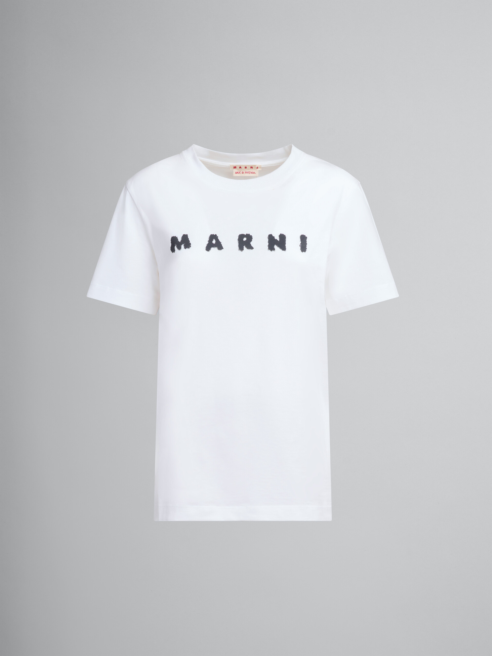 T-shirt in jersey azzurro con logo Marni Scribbled - T-shirt - Image 1