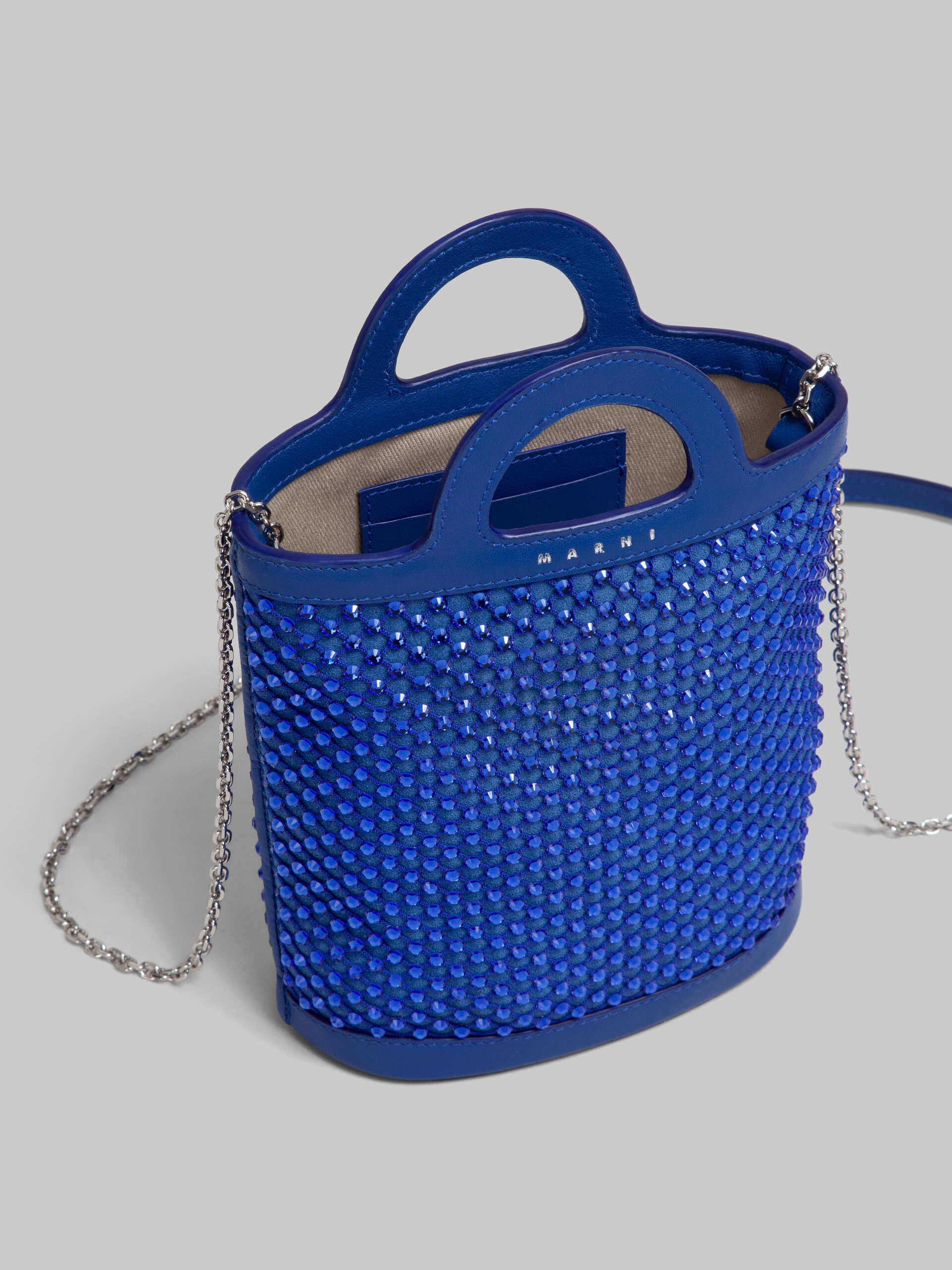 Blue rhinestone Tropicalia nano bucket bag - Pochette - Image 3