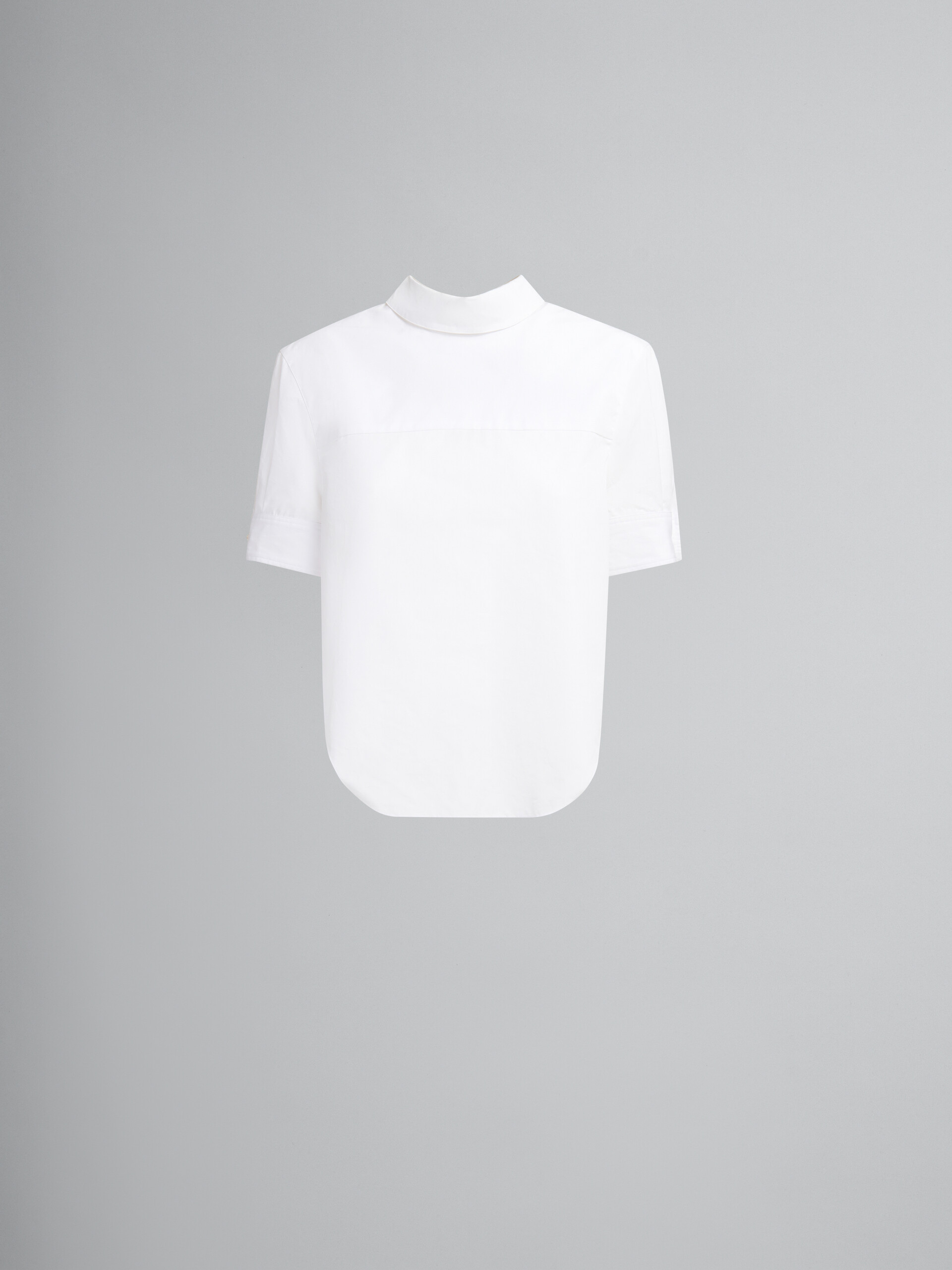 Camicia al contrario in popeline di cotone biologico bianco - Camicie - Image 1