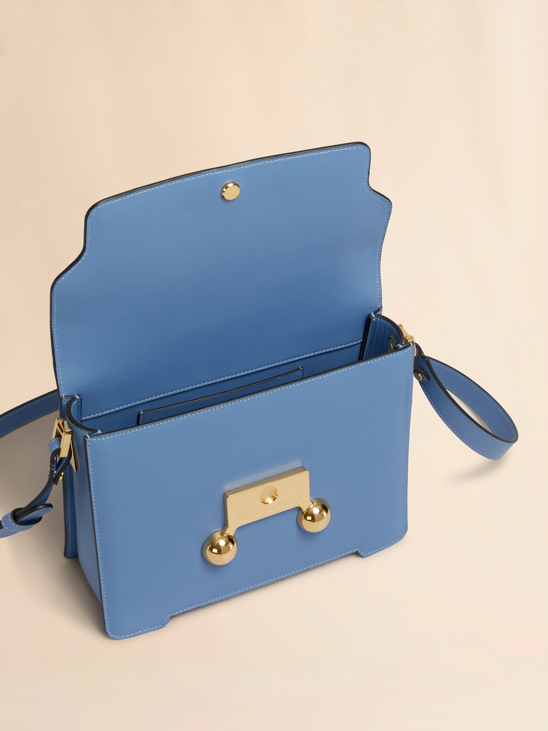 Borsa a spalla Trunkaroo Media in pelle blu - Borse a spalla - Image 3