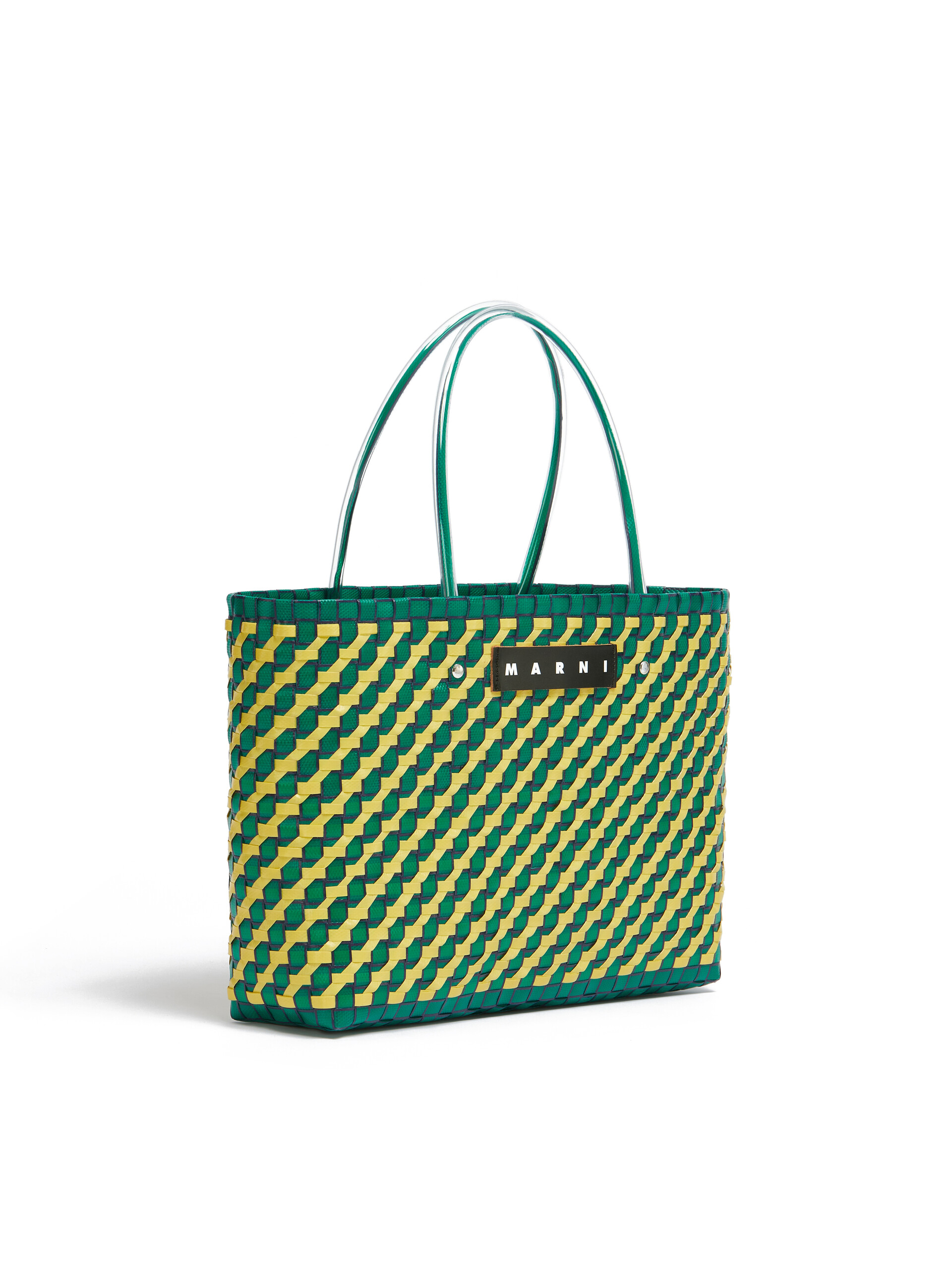Green diagonal MARNI MARKET tote bag | Marni