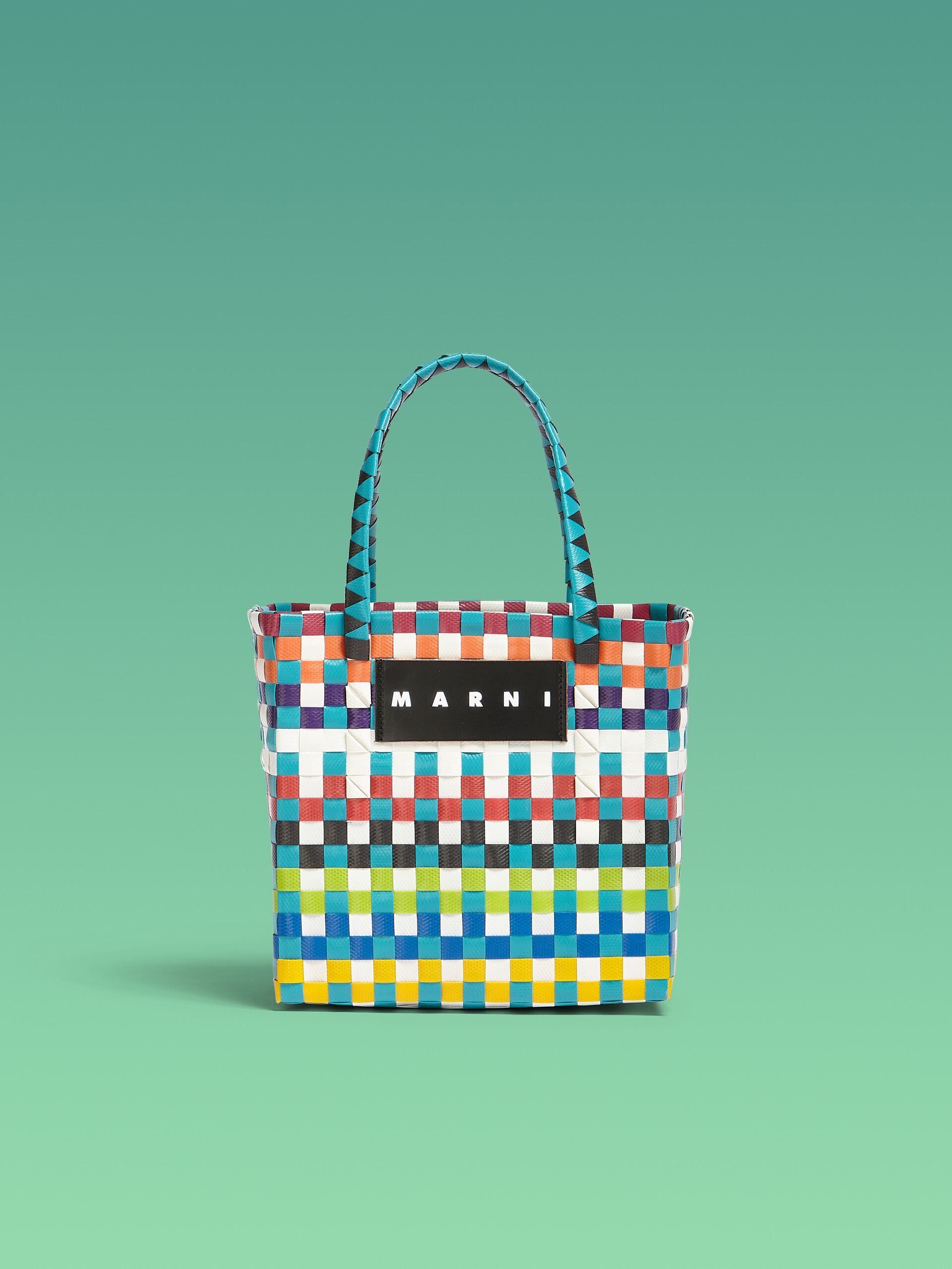 MARNI MARKET MINI BASKET bag in multicolor woven material | Marni