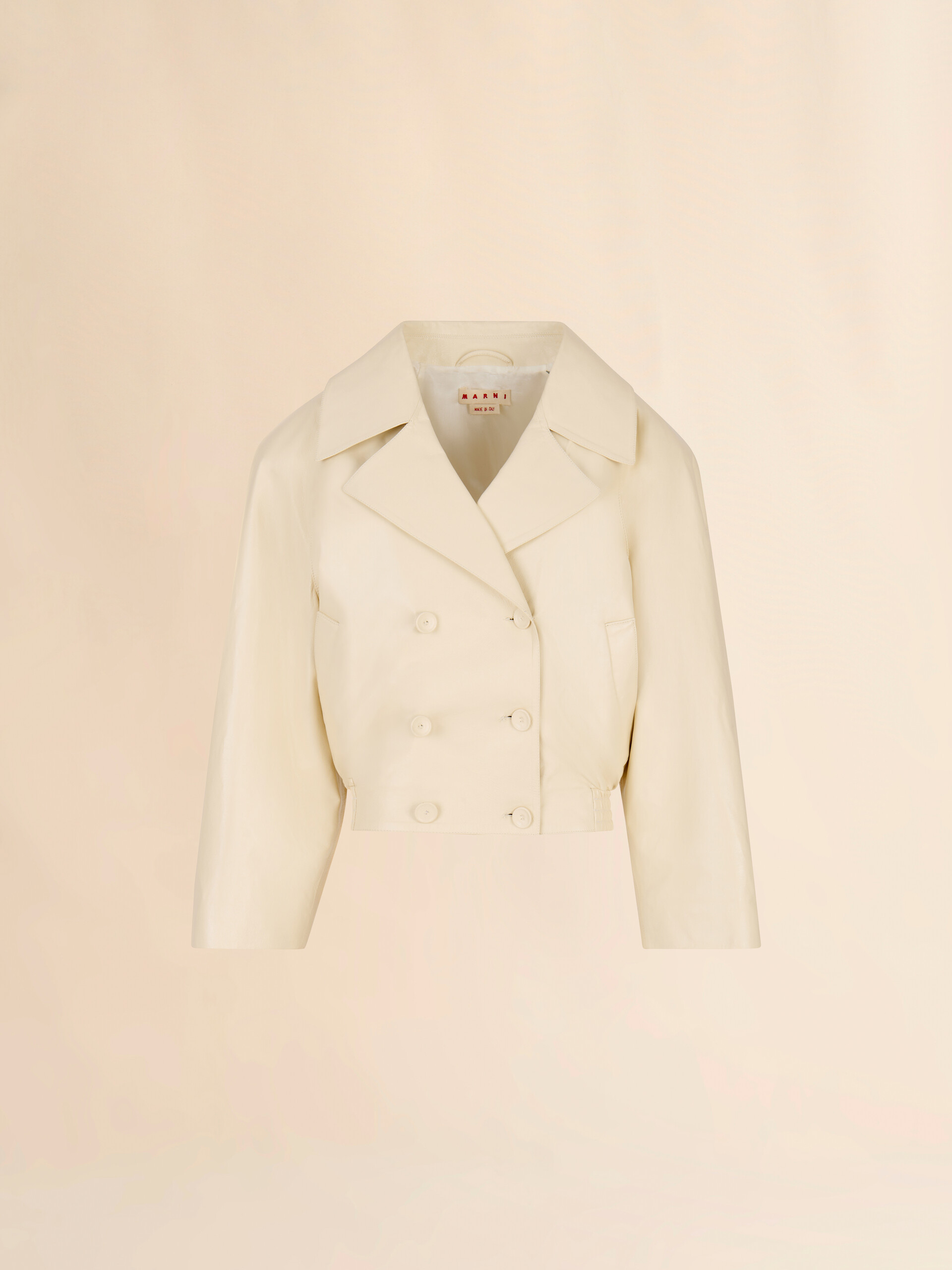 Giacca oversize in pelle color crema - Giacche - Image 1