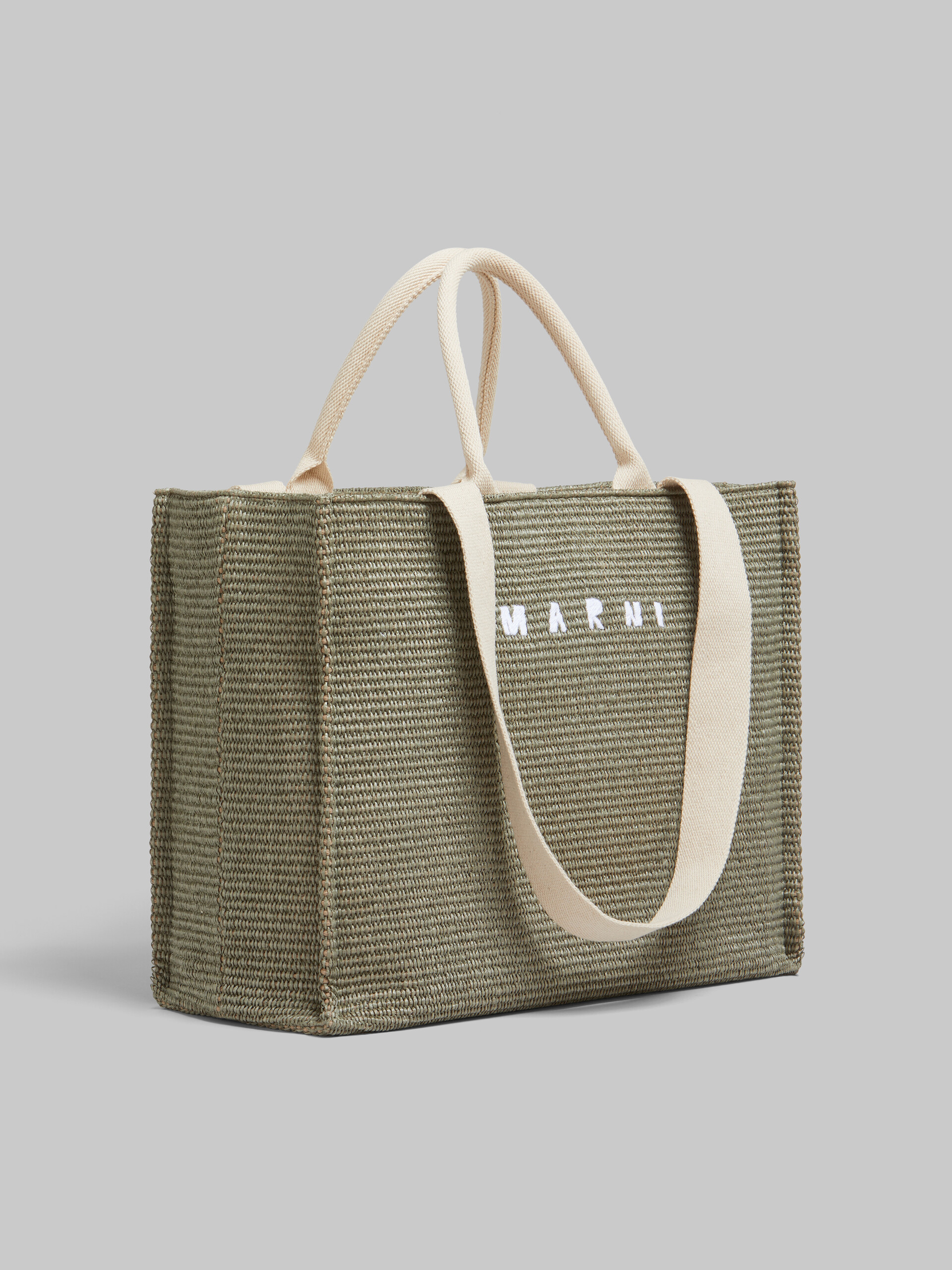 Tote Bag Grande in tessuto effetto rafia naturale - Borse shopping - Image 6