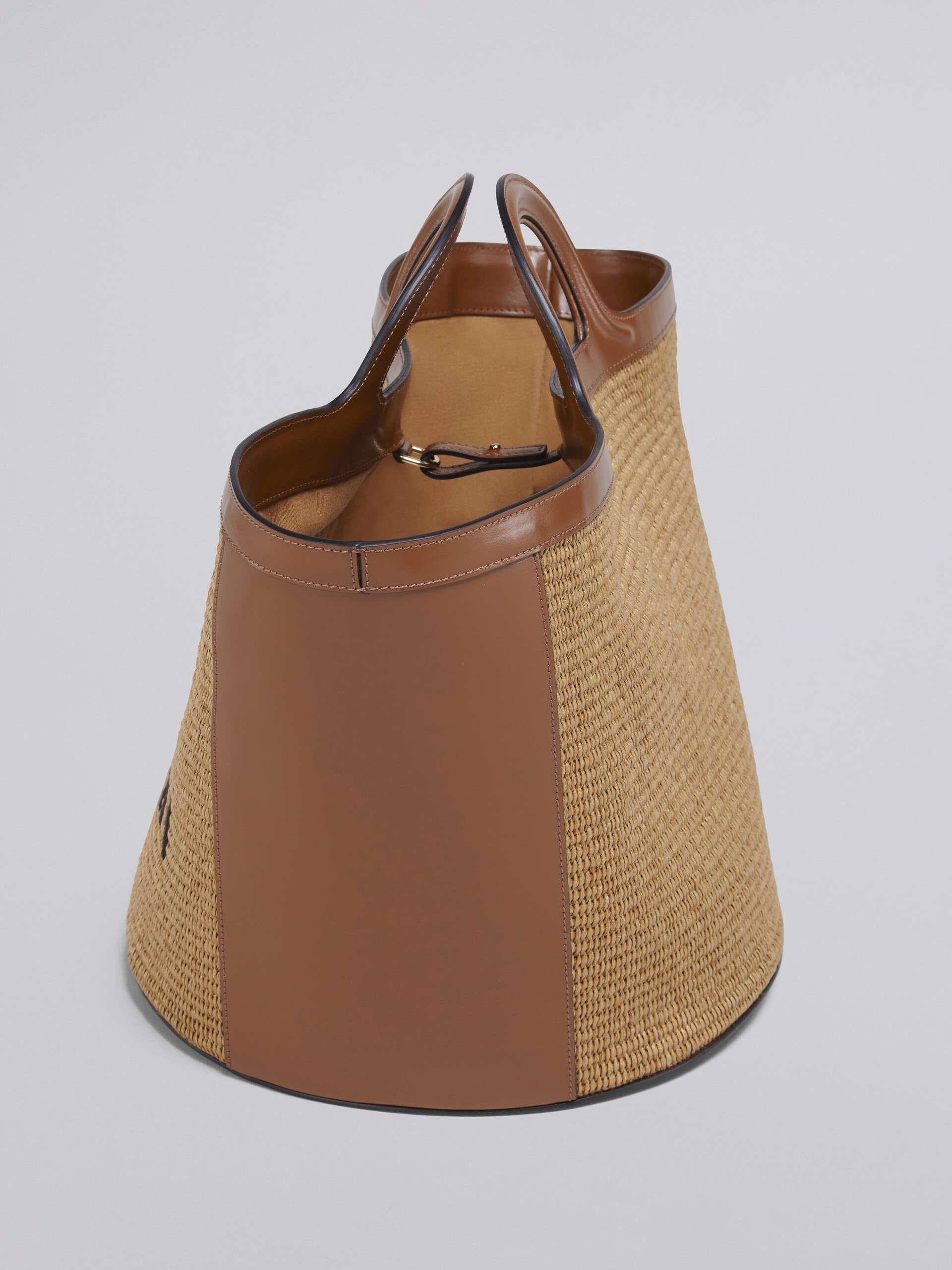 Marni Tropicalia Summer Bag Tropicalia Micro Bags Marni Beige And Black  Tropicalia Bag In Raffia With Handles, Shoulder Strap And Fabric Lining