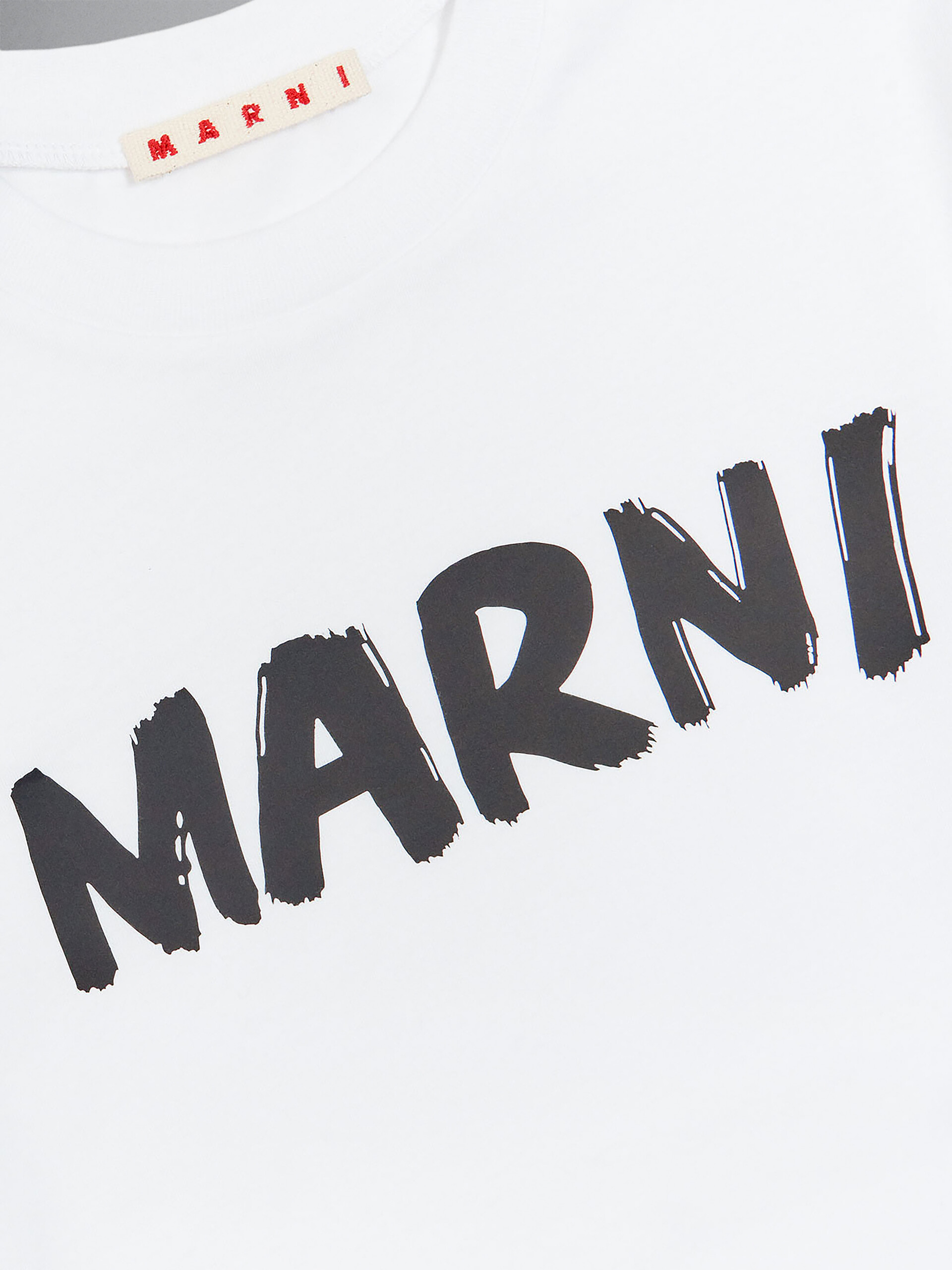 ホワイト ブラッシュロゴ入り ジャージー製Tシャツ | Marni