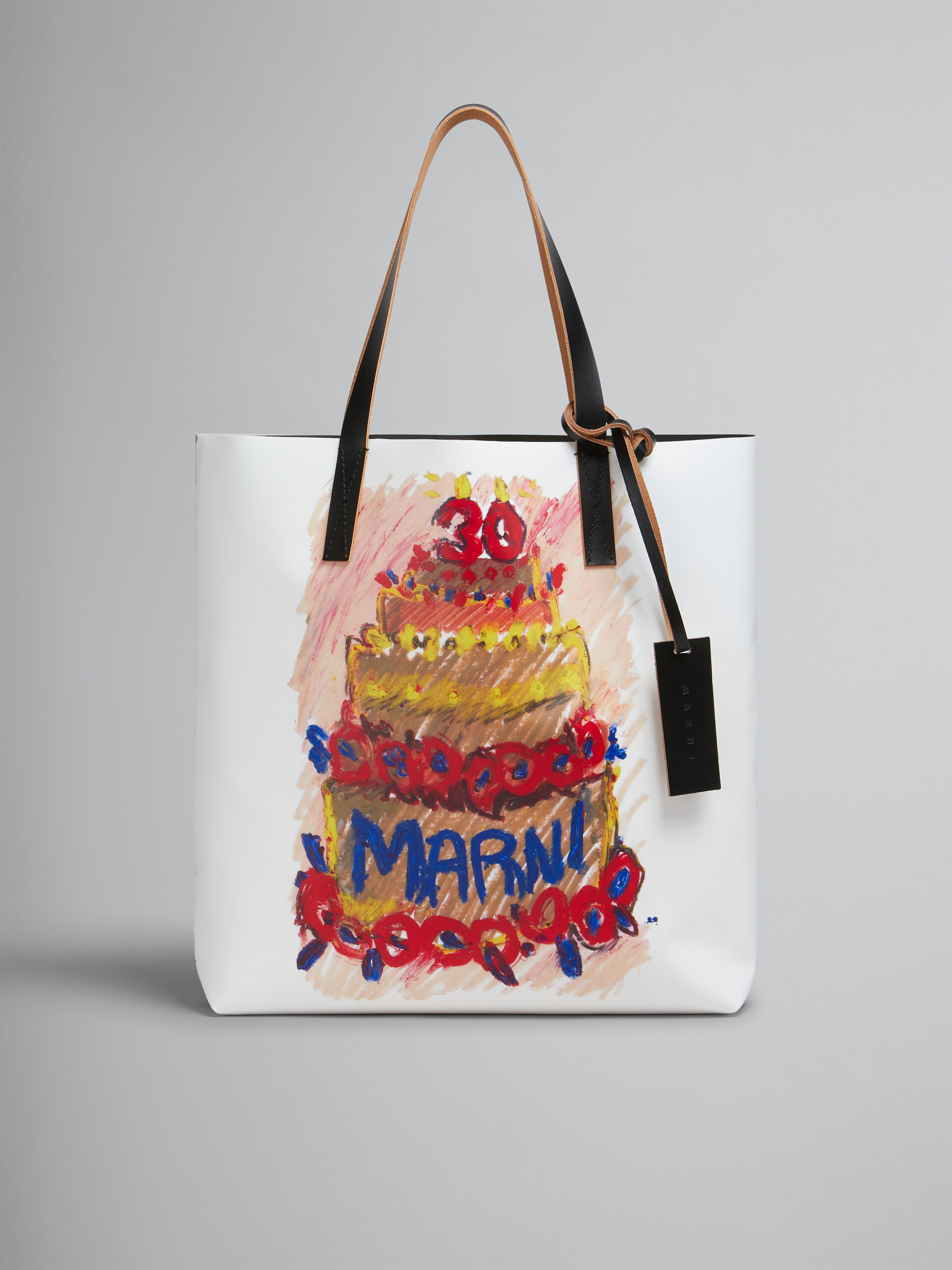 Two tone Tribeca tote with Marni 30th Anniversary print