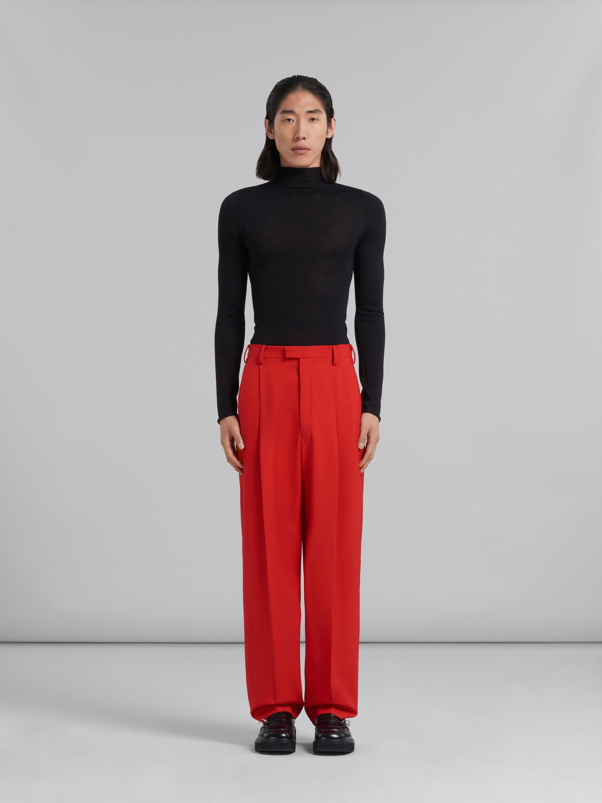 Red tropical wool tailored trousers | Marni