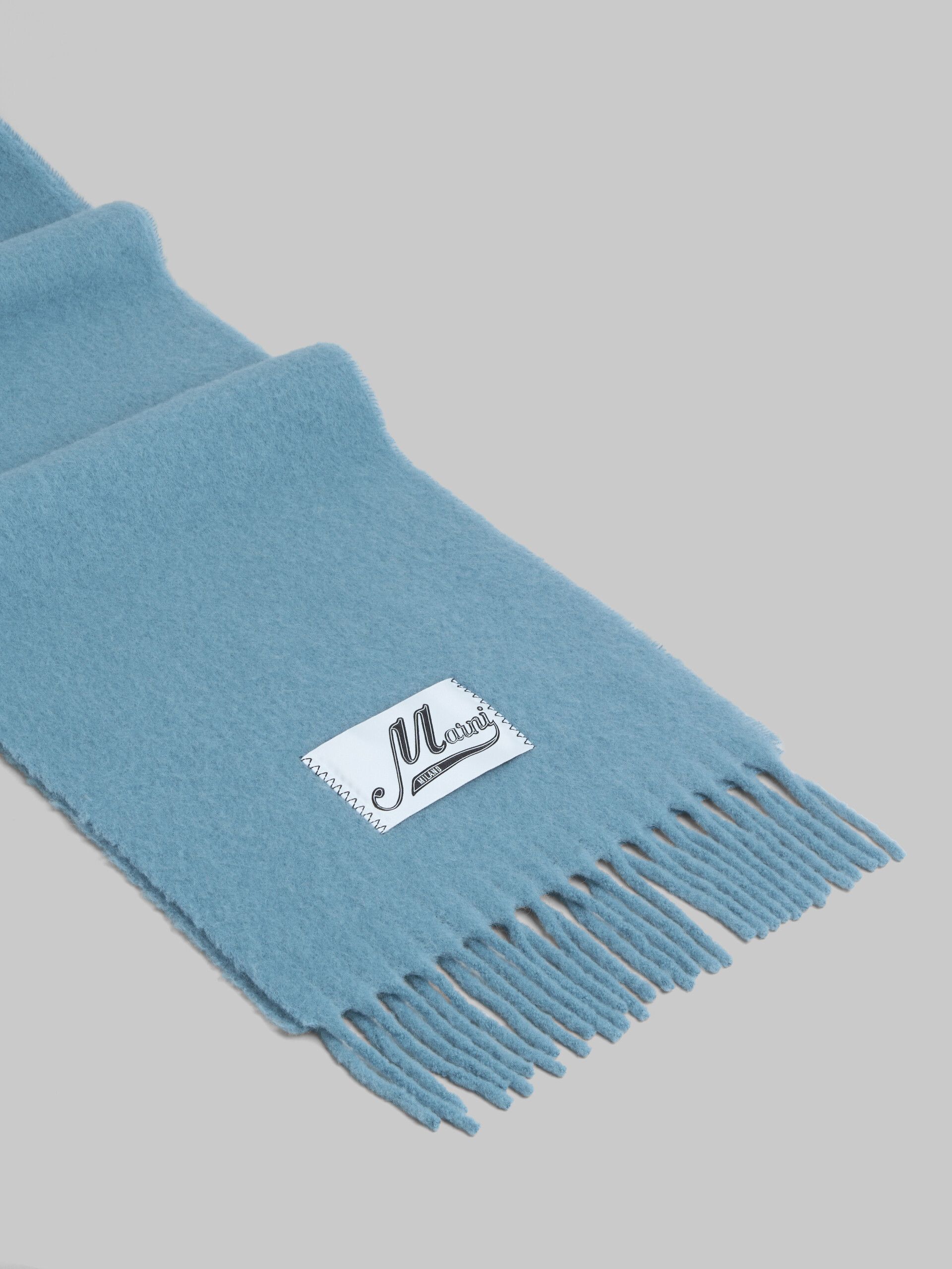 Light blue alpaca scarf - Scarves - Image 3