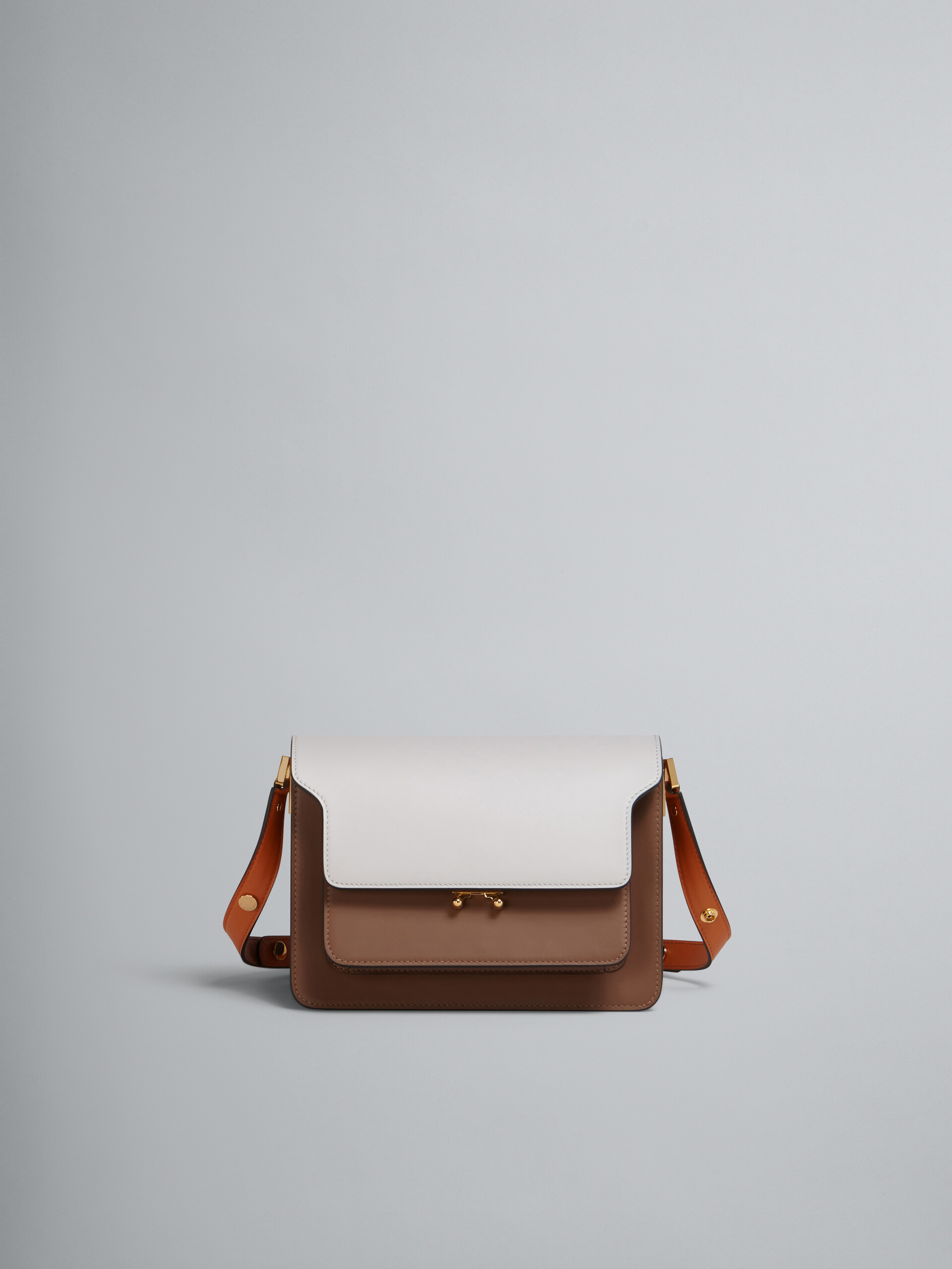 Brown Trunk medium colour-block leather shoulder bag, Marni