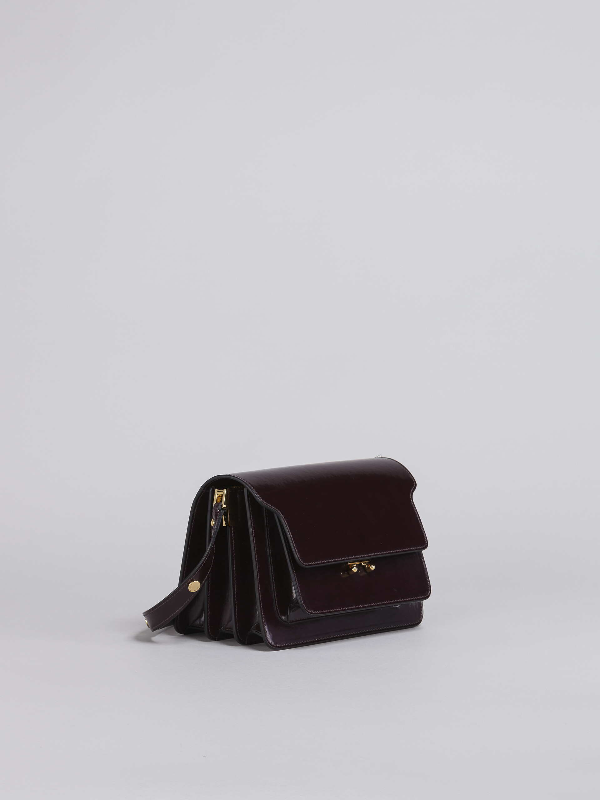 TRUNK medium bag in dark shiny leather Marni