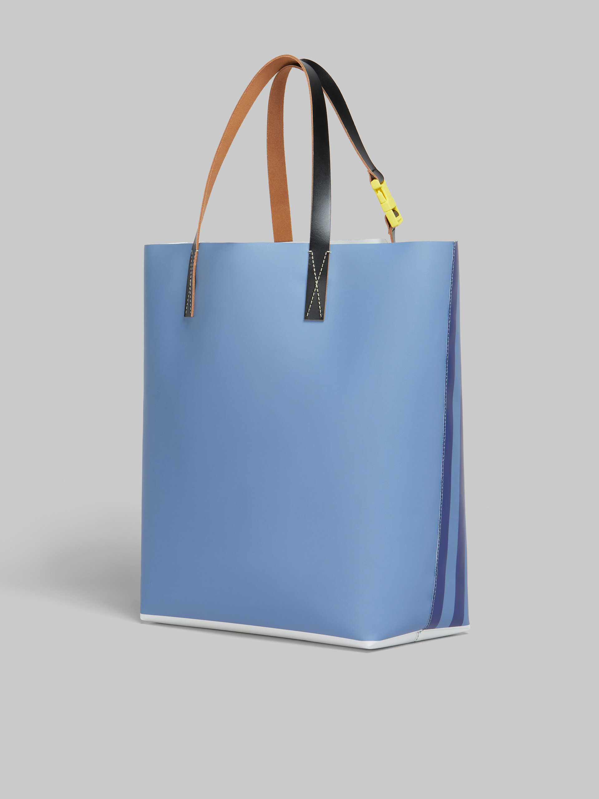 Tribeca shopping bag a righe blu con logo Marni - Borse shopping - Image 3