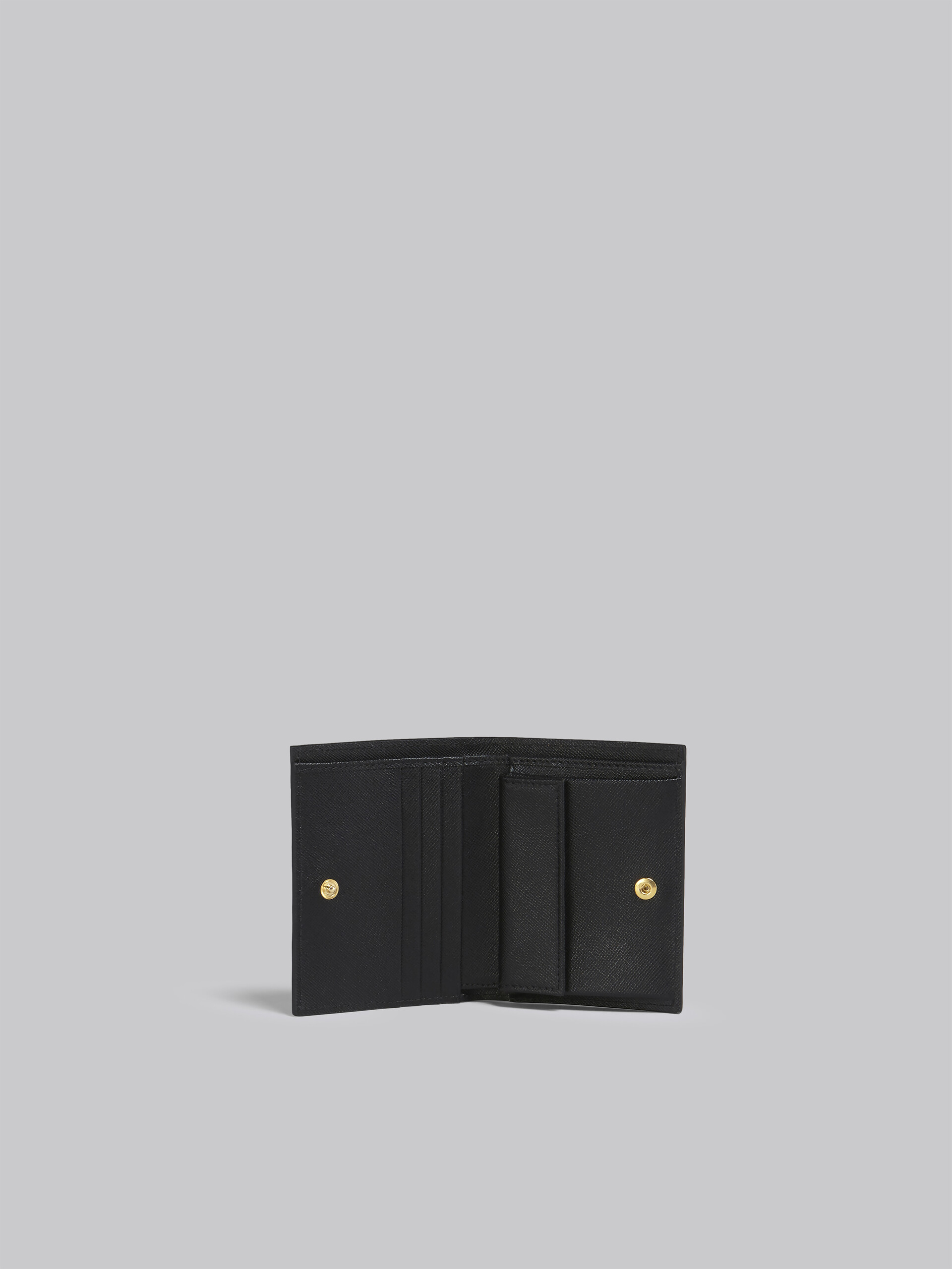 Bi Fold Leather Wallet in Black - Prada