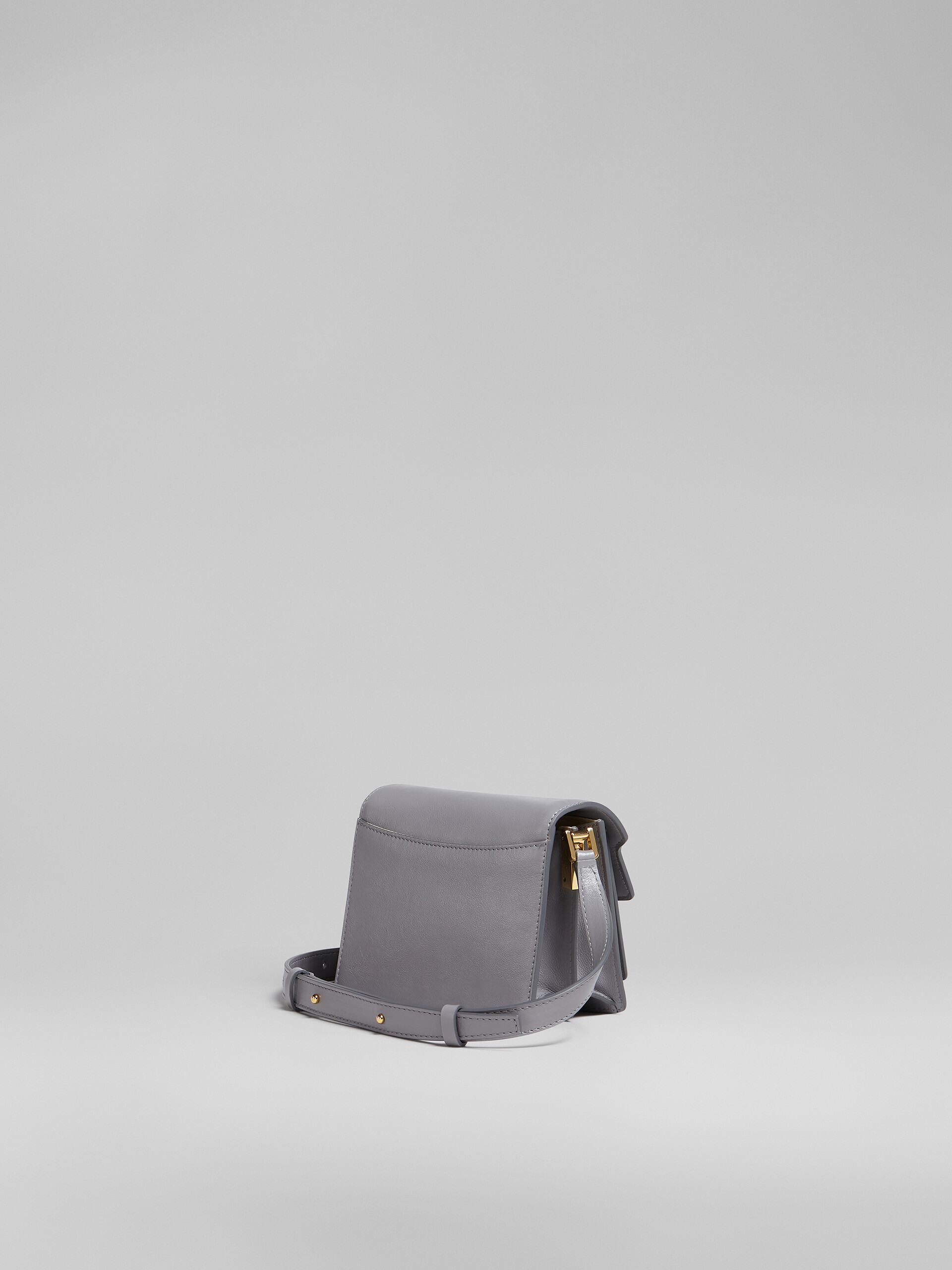 TRUNK SOFT mini bag in grey leather